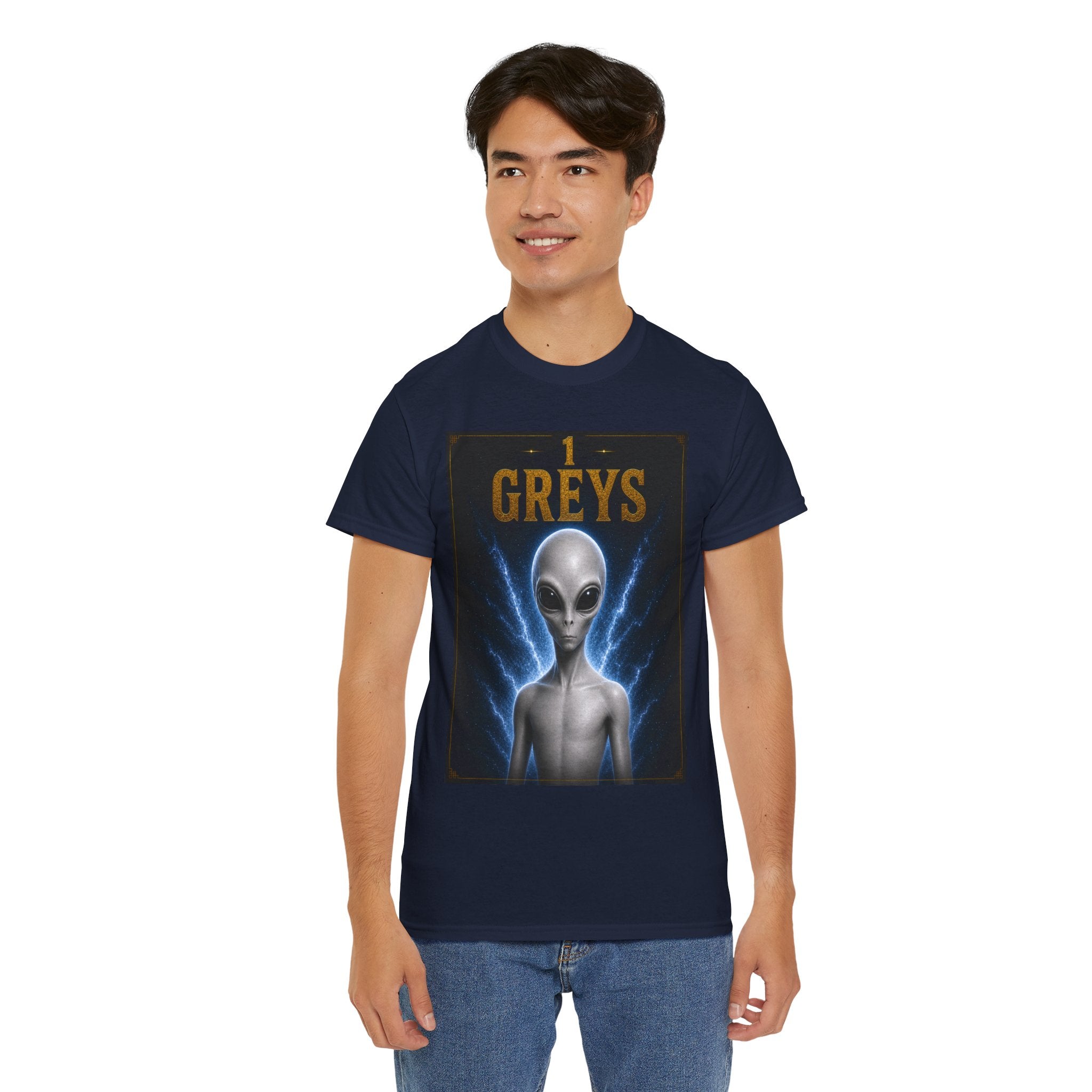 Grey Alien T-Shirt – Sci-Fi Extra-terrestrial UFO Graphic Tee for Men & Women