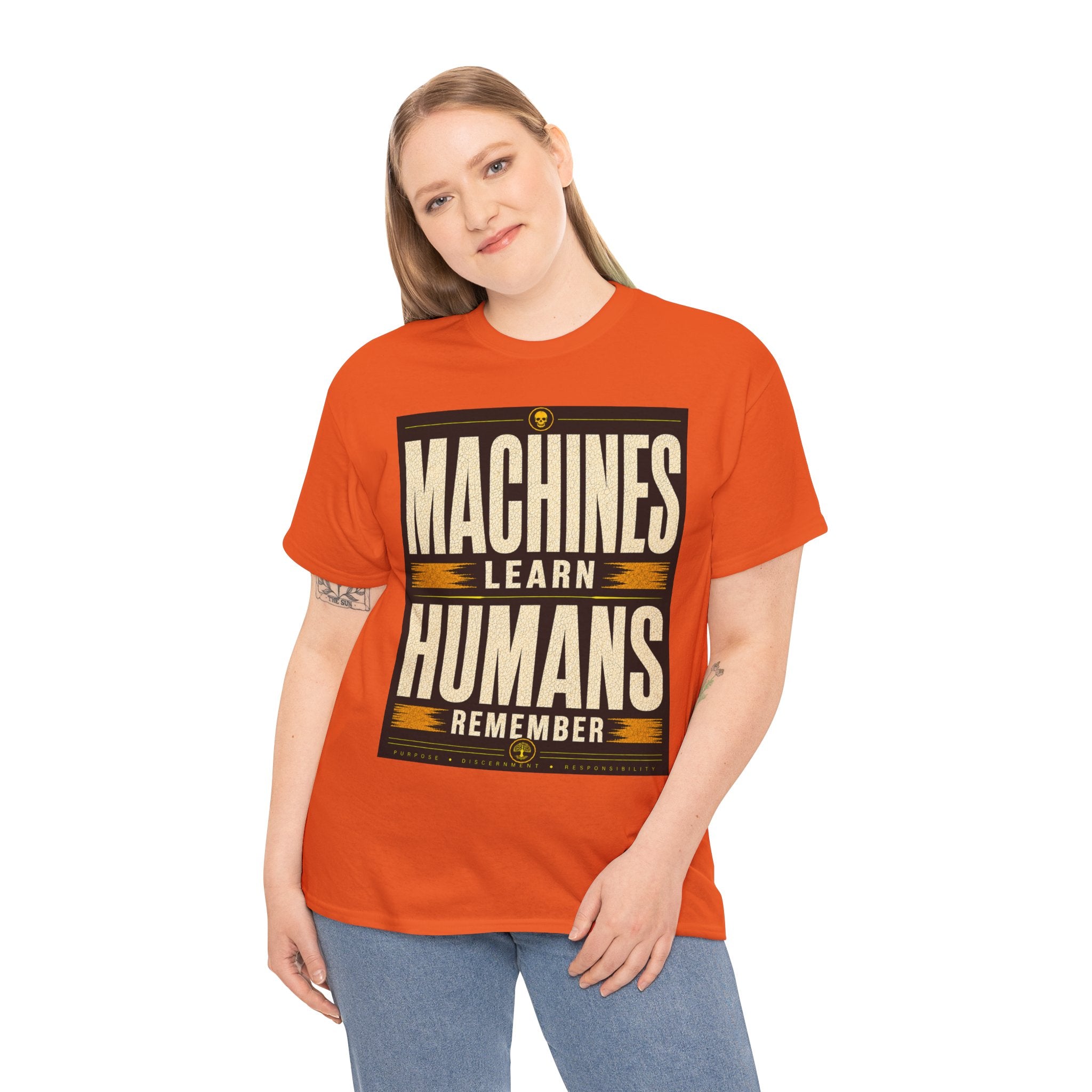 Machines Learn Humans Remember T Shirt – Retro AI Philosophy Graphic Tee