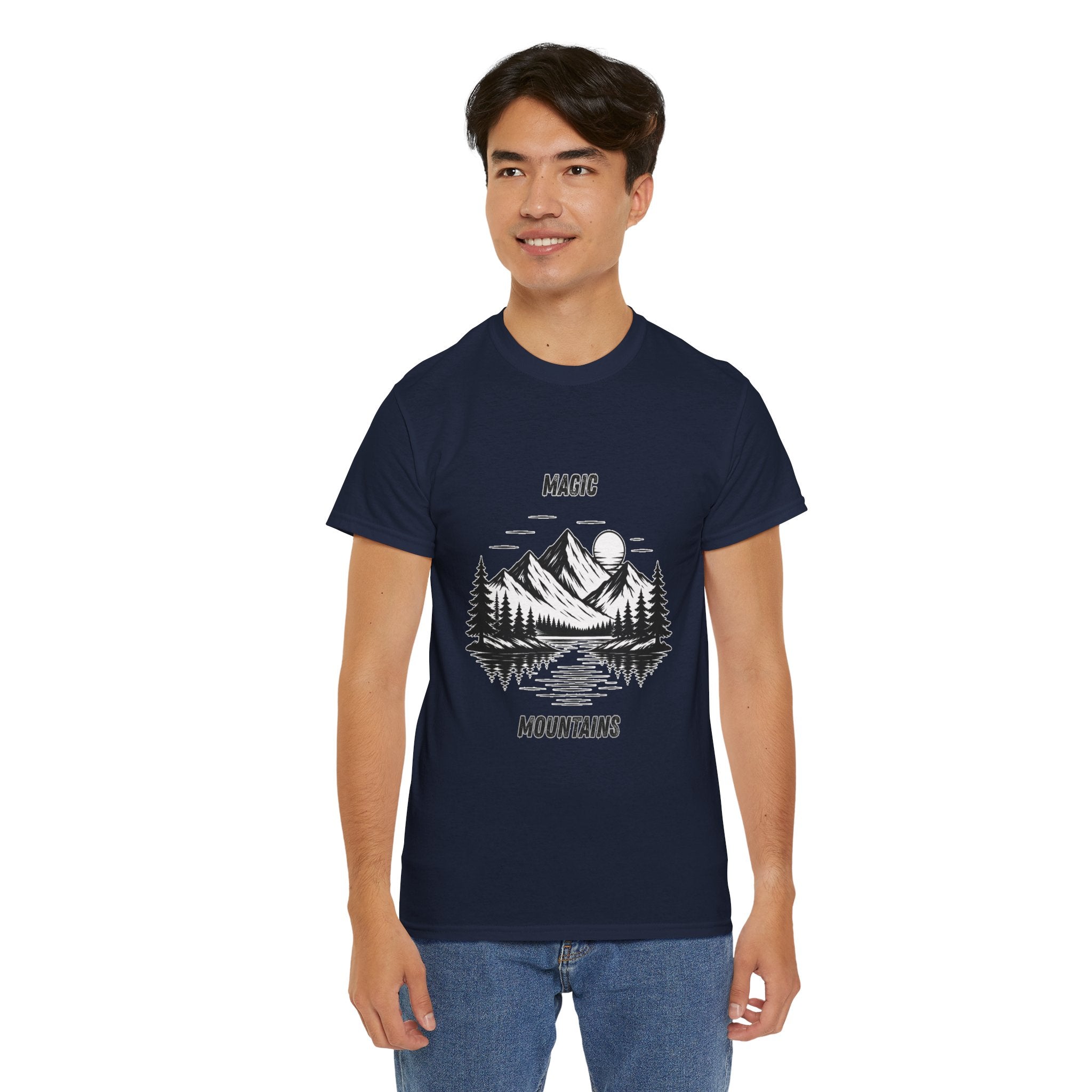 Magic Mountains T Shirt – Scenic Mountain Adventure Hiking & Camping Graphic Tee