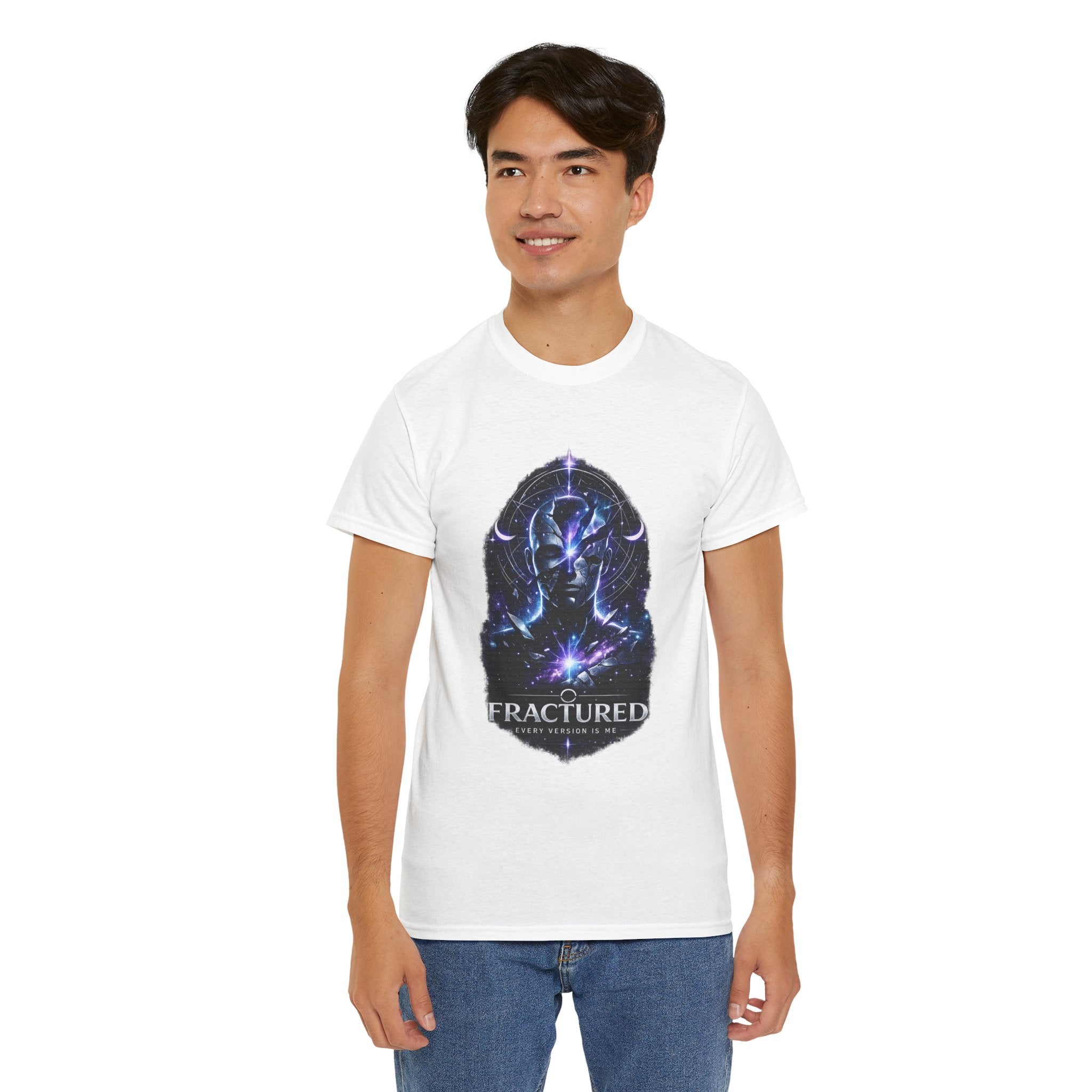 Fractured Cosmic Meditation Shirt – Dark Spiritual Galaxy Graphic T Shirt