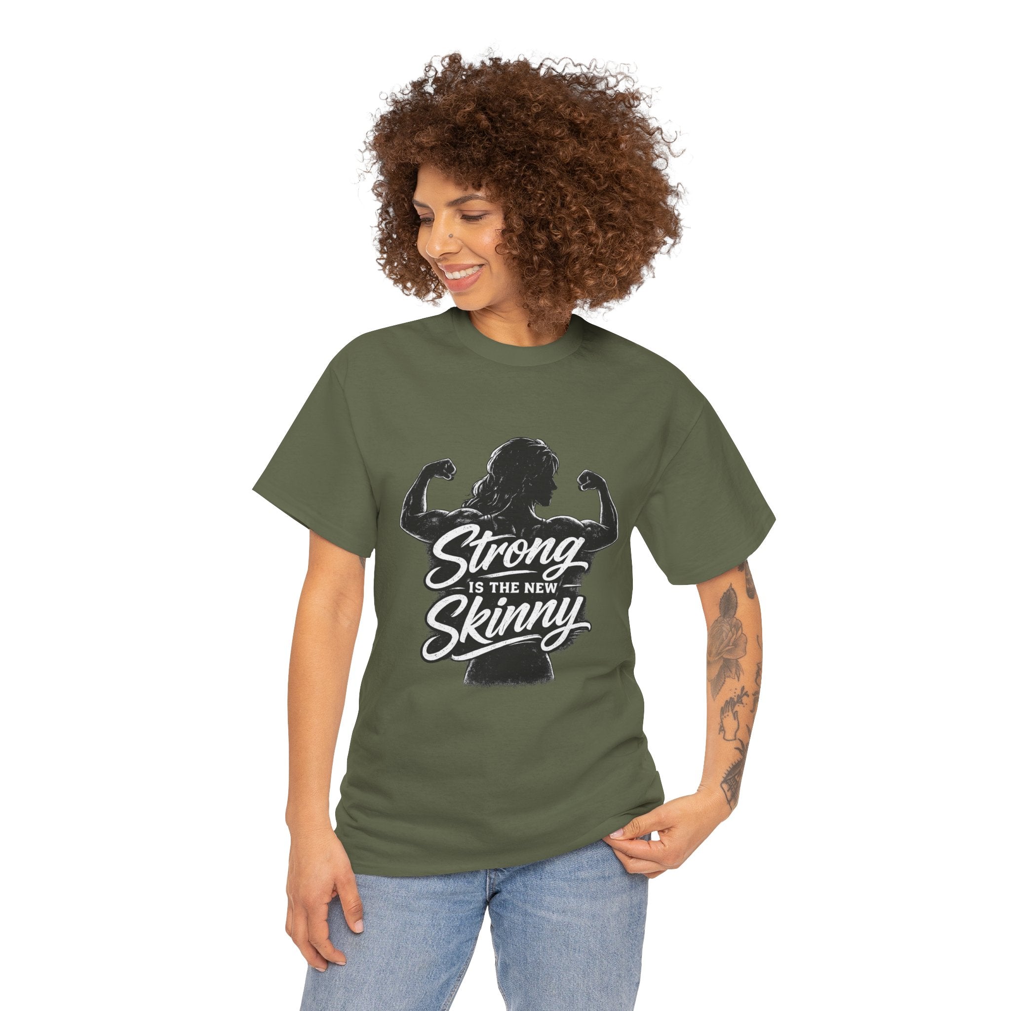 Strong Is The New Skinny T-Shirt | Women's Empowerment Gym Shirt | Weightlifting Gift for Her