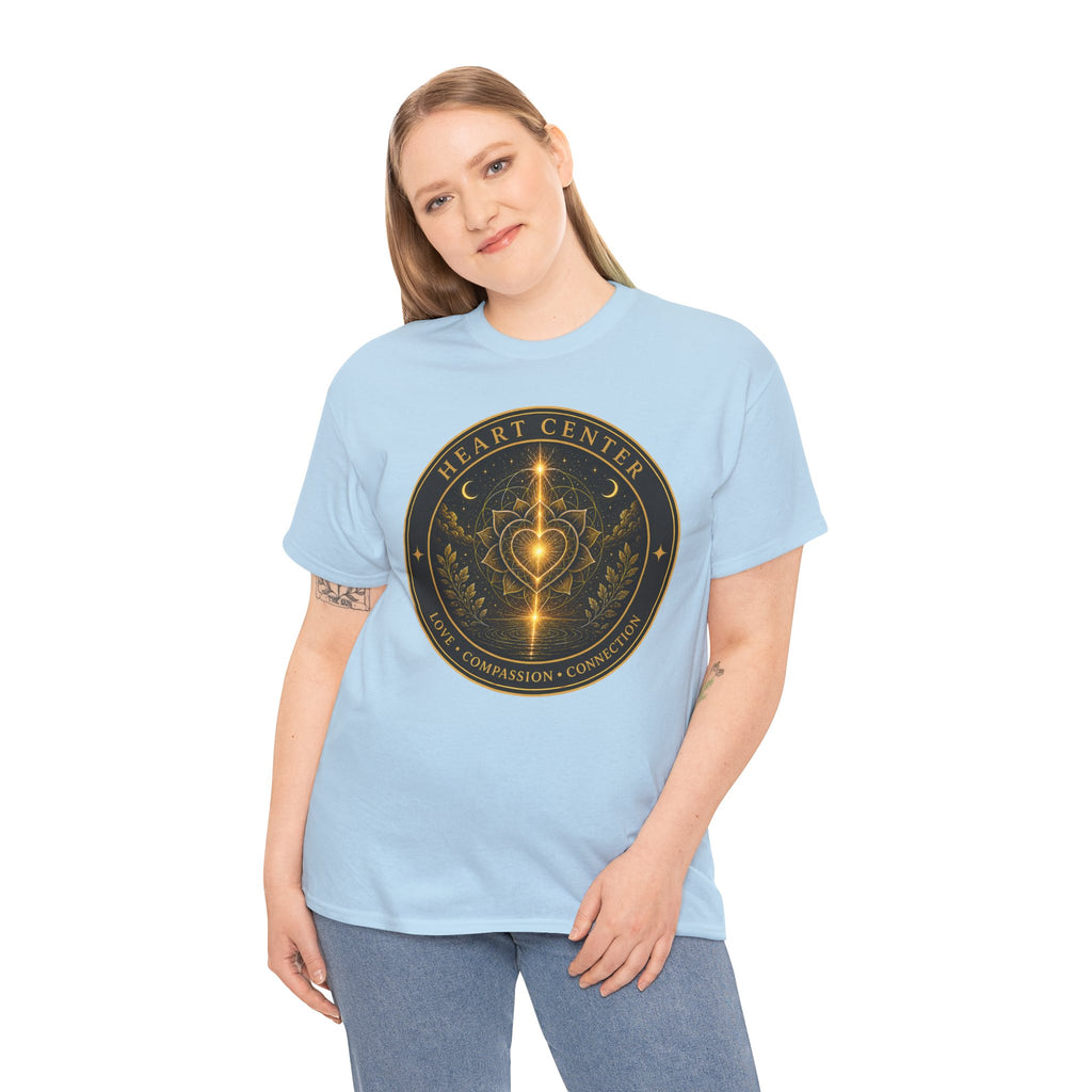 Heart Center Badge T-Shirt – Lotus Sacred Geometry Graphic Tee