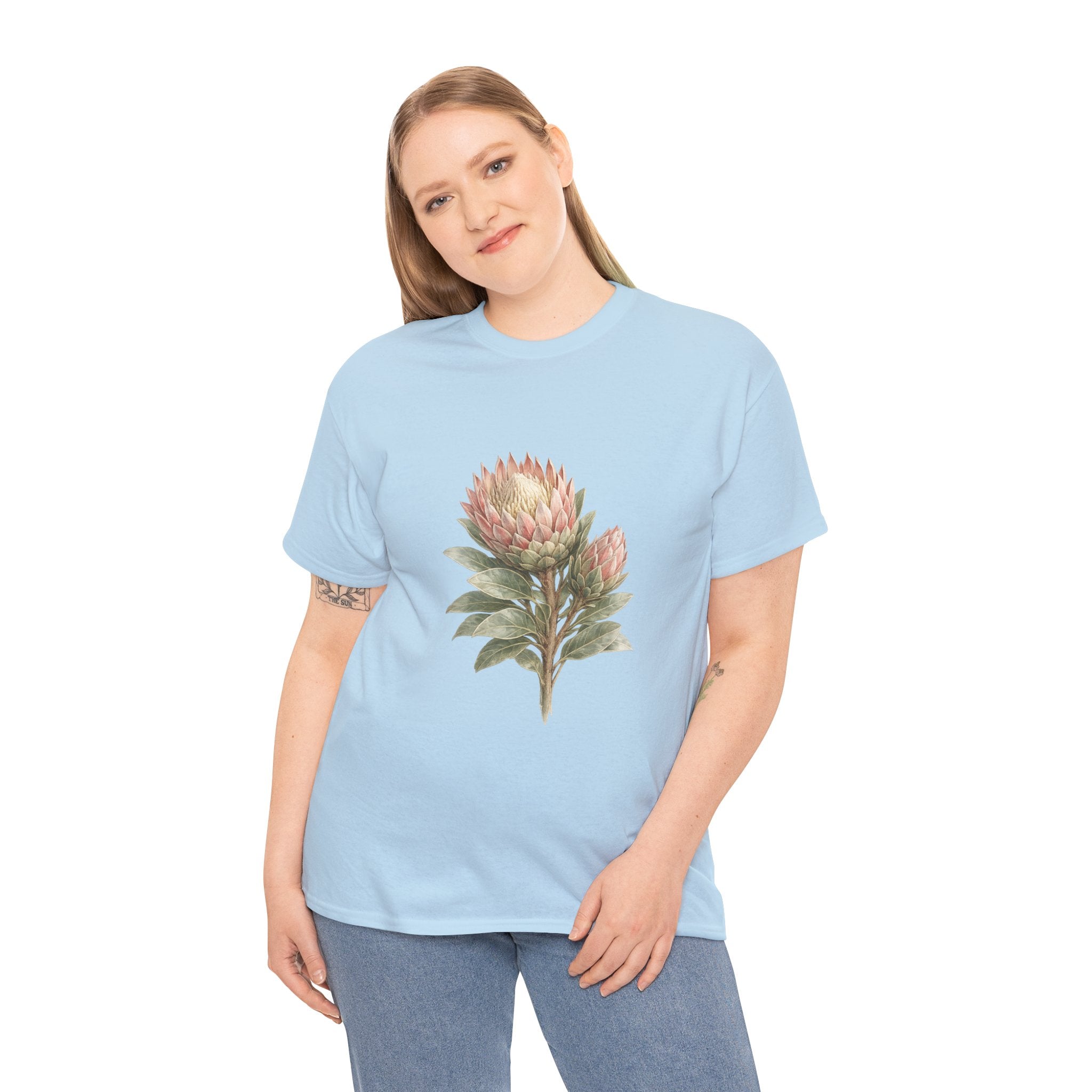 Protea Flower T-Shirt – Vintage Botanical Floral Graphic Tee for Nature & Cottagecore Style