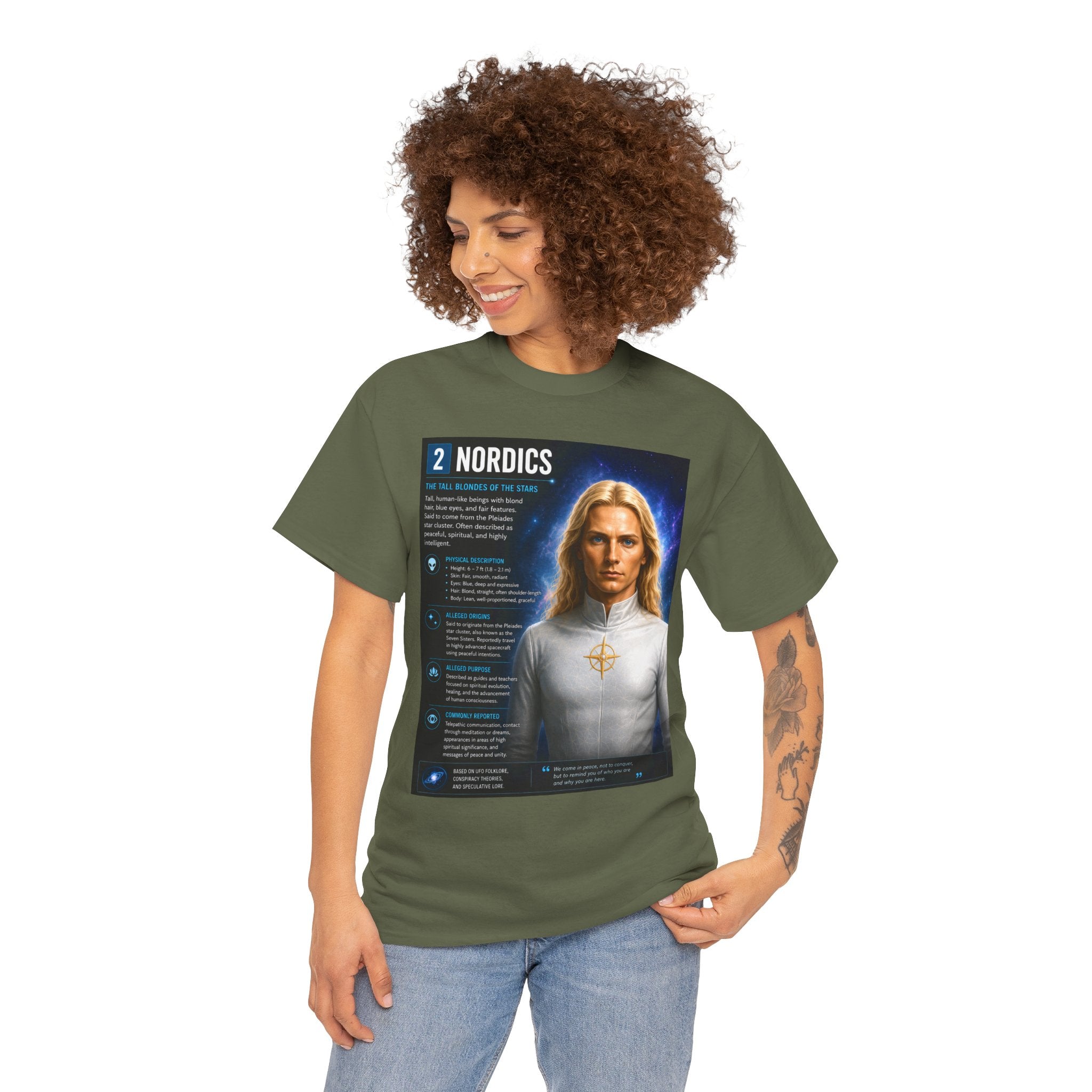 Nordic Alien T-Shirt – Ancient Aliens “Nordics” UFO Informational Graphic Tee