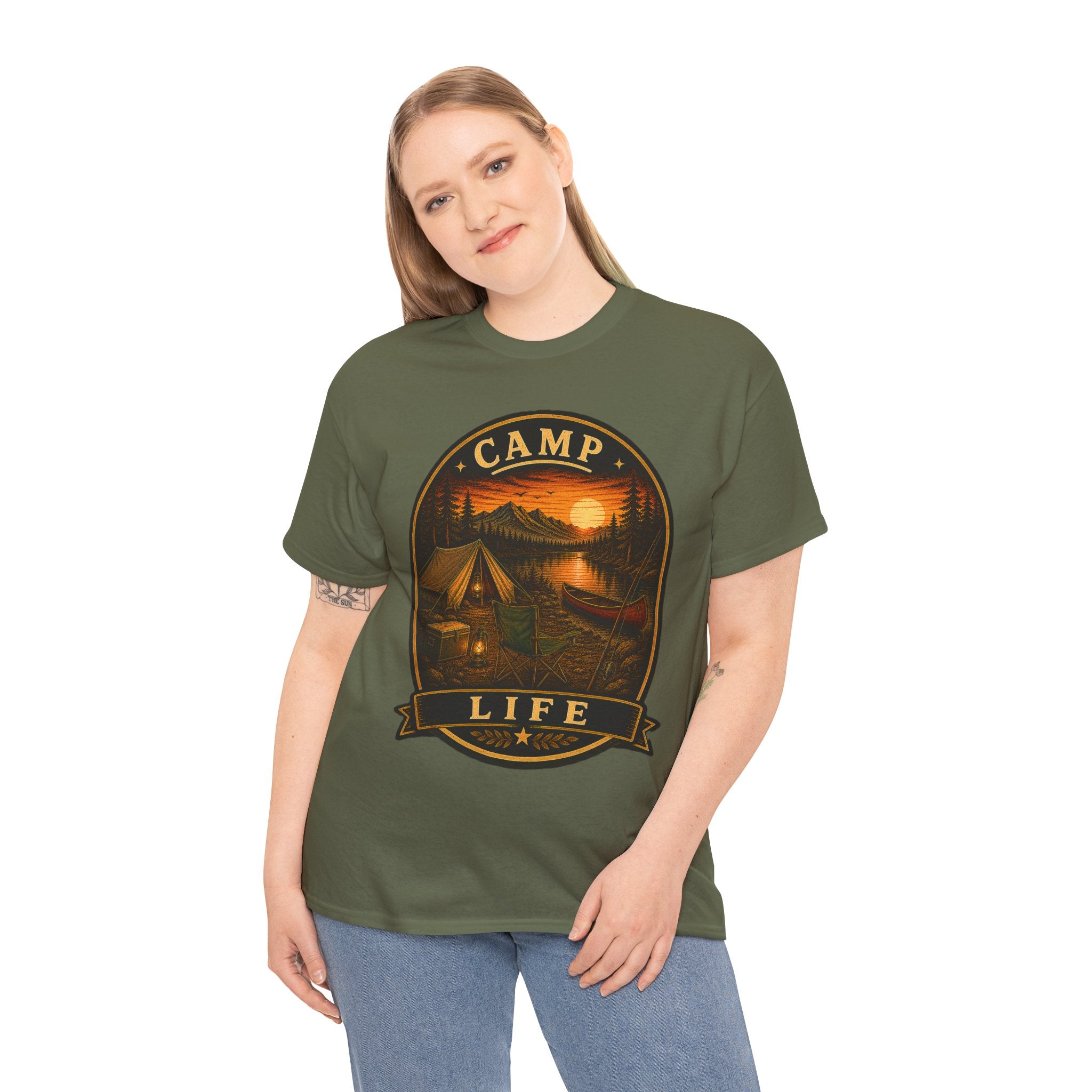 Camp Life T Shirt – Vintage Sunset Camping Graphic Tee
