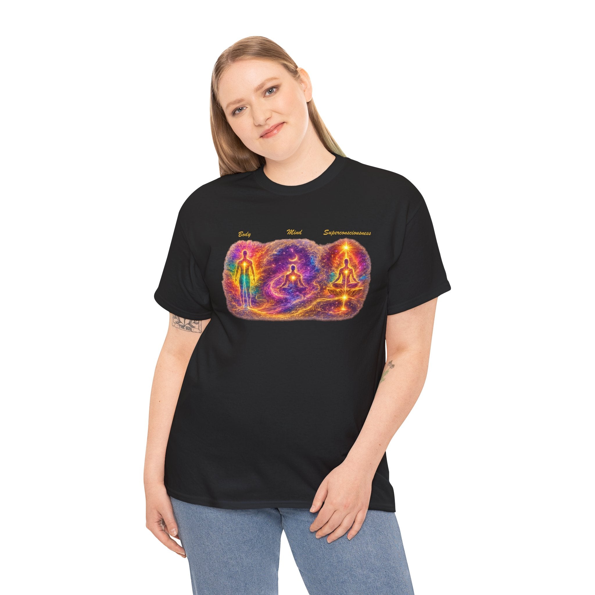 Body Mind Superconsciousness Meditation T Shirt – Chakra Healing Yoga Graphic Tee