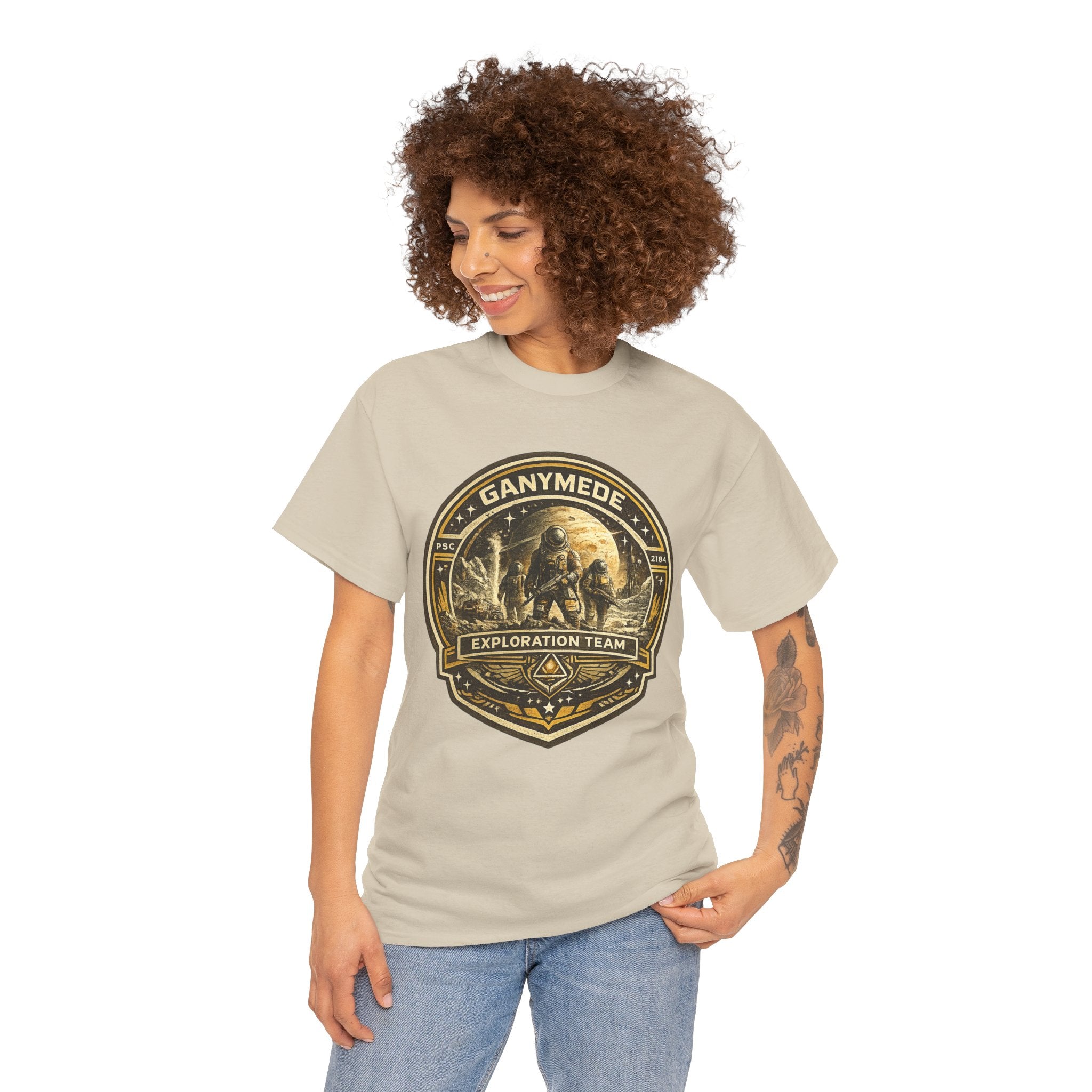 Ganymede Exploration Team T Shirt – Retro Sci Fi Space Mission Graphic Tee