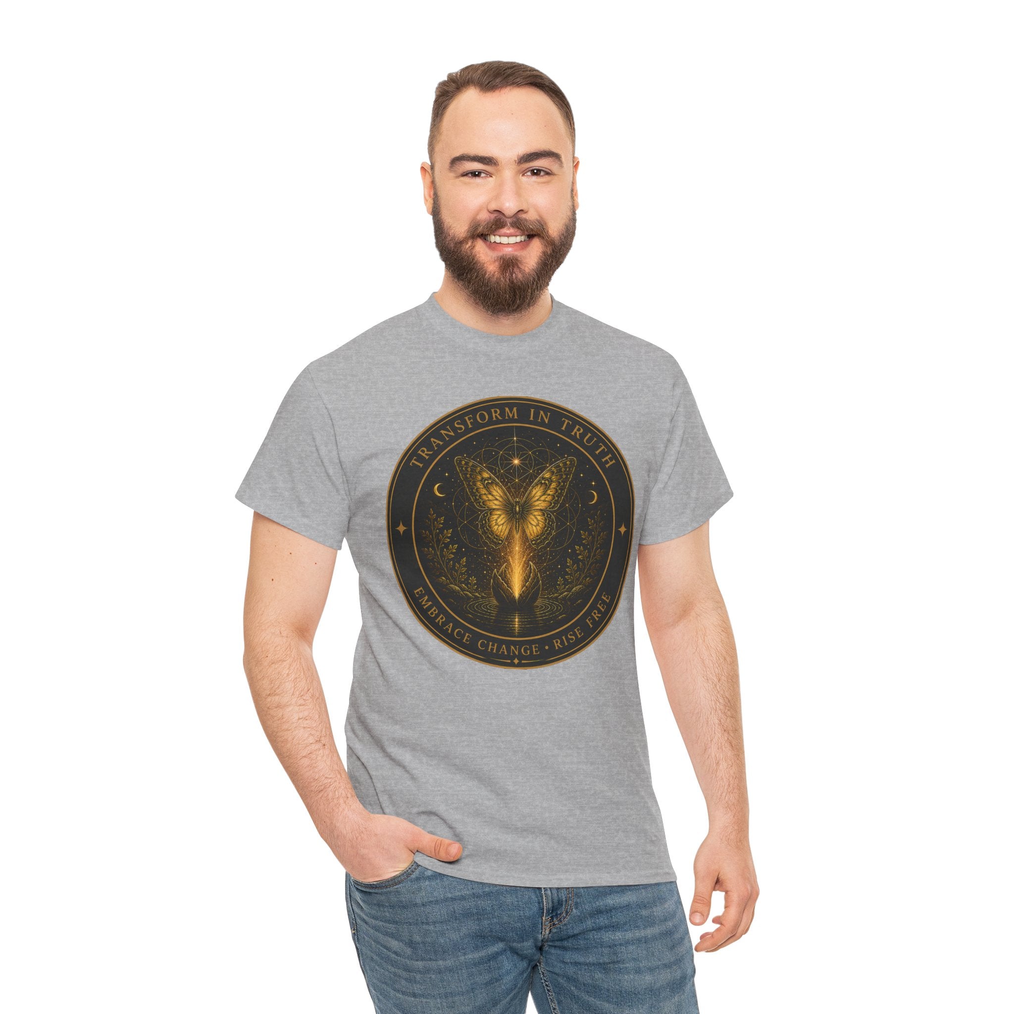 Transform in Truth Butterfly T-Shirt – Metamorphosis Sacred Geometry Graphic Tee