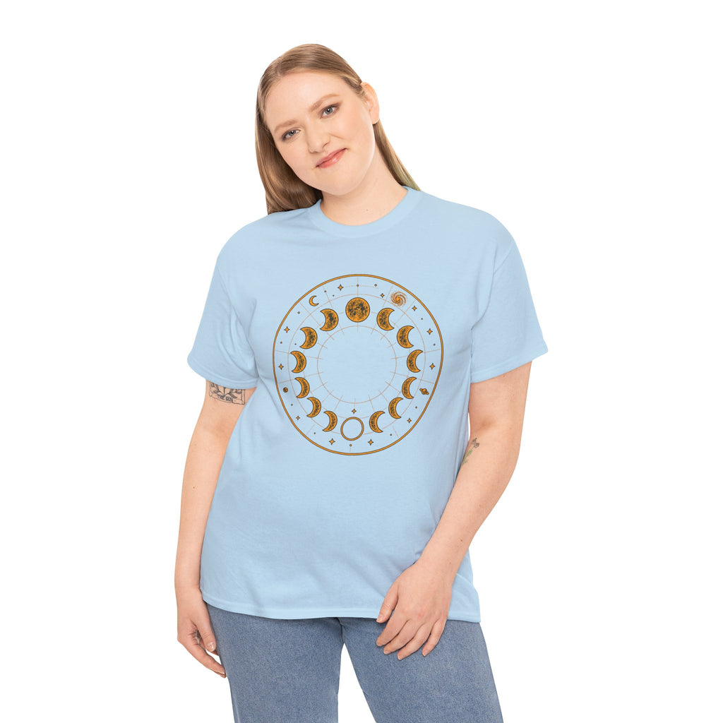 Moon Phases Celestial Mandala Graphic T-Shirt | WildOrbit