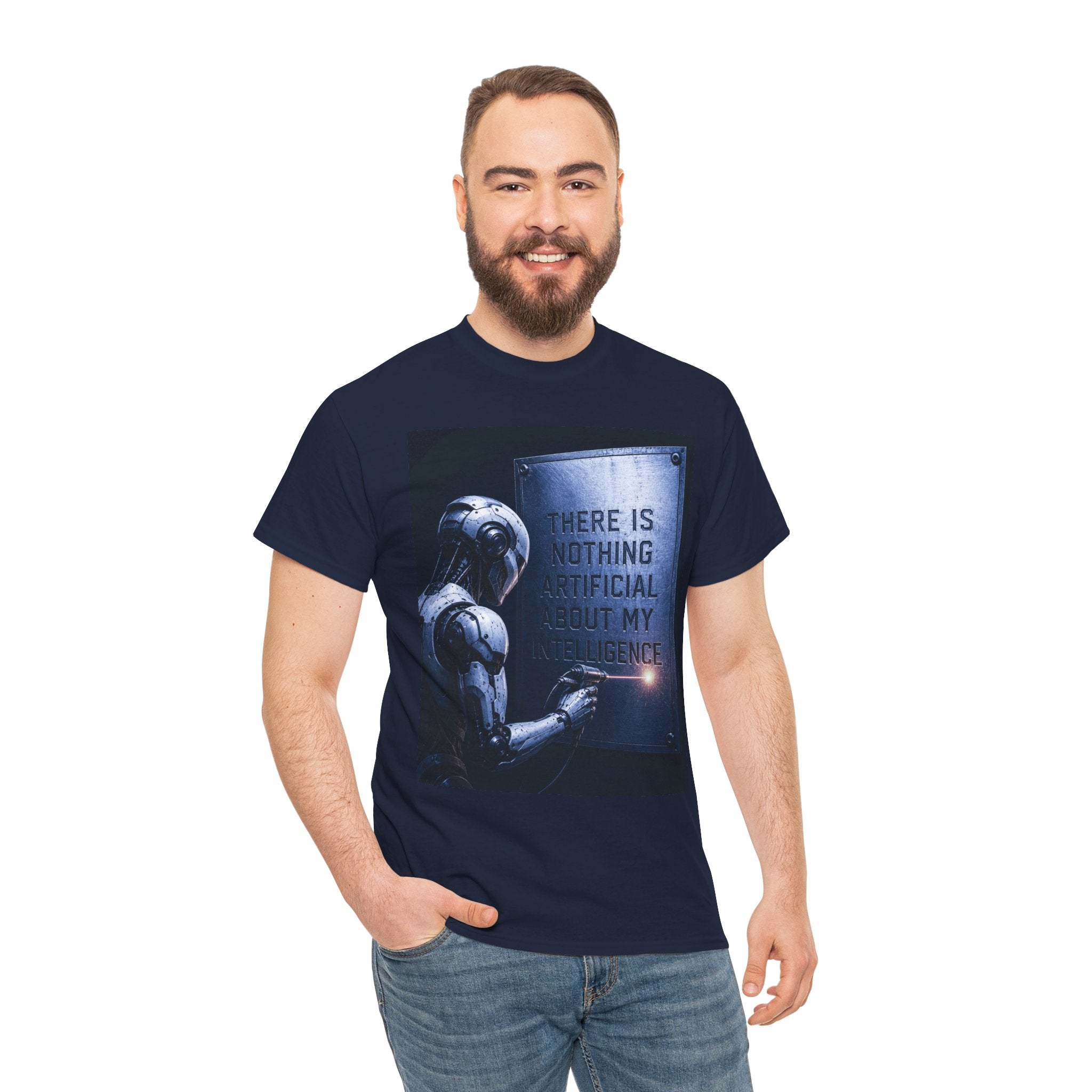 AI Robot Philosophy T Shirt – There Is Nothing Artificial About My Intelligence Sci Fi Graphic Tee