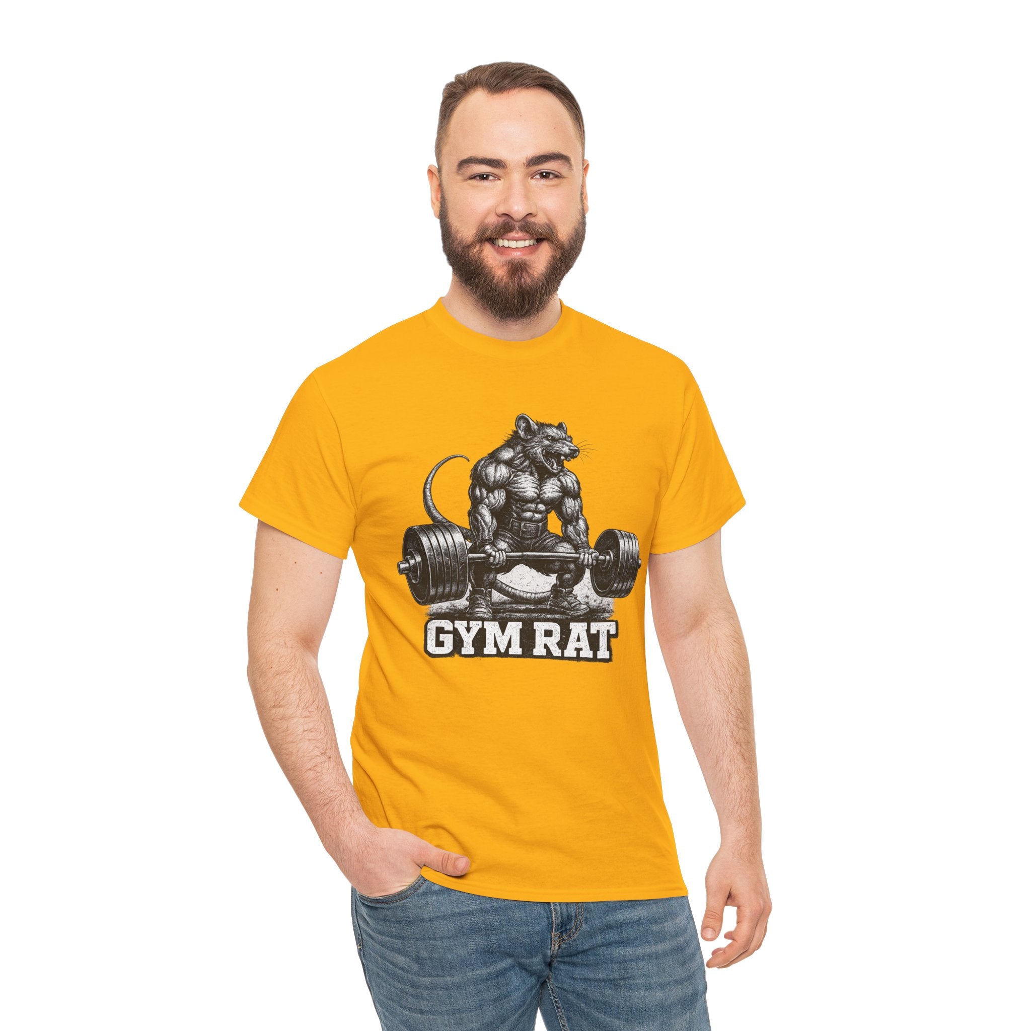Gym Rat T-Shirt – Muscular Rat Deadlift Weightlifting Graphic Tee