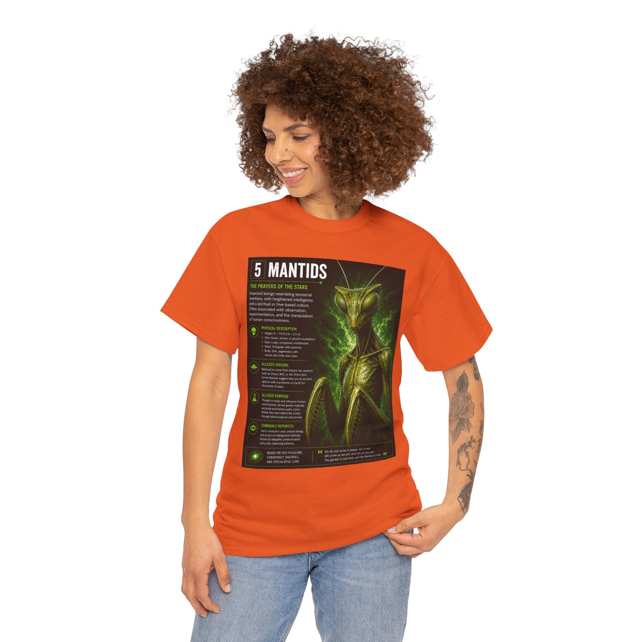 Mantids Alien T-Shirt – Ancient Aliens Mantids Sci-Fi Graphic Tee for UFO & Paranormal Fans