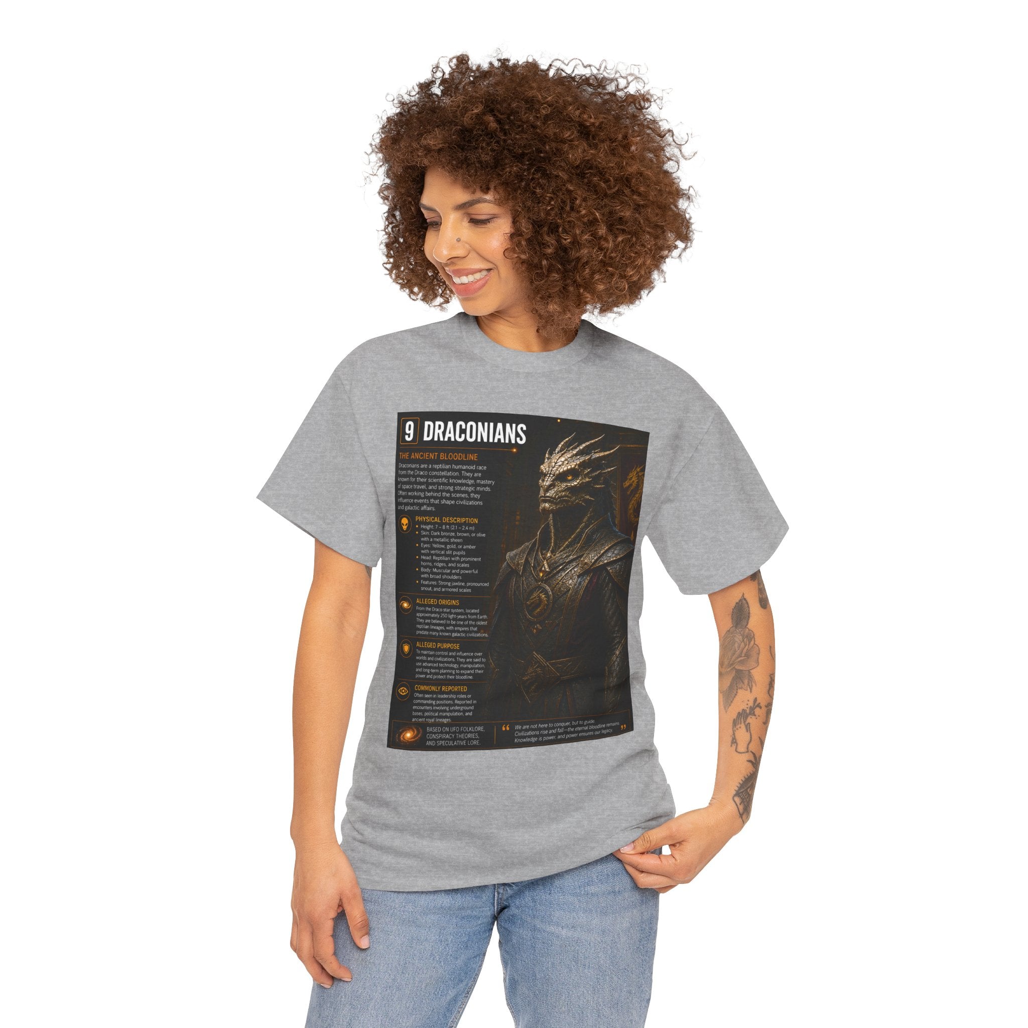 Draconian Alien Species Guide Shirt – Ancient Reptilian Extraterrestrial Graphic Tee