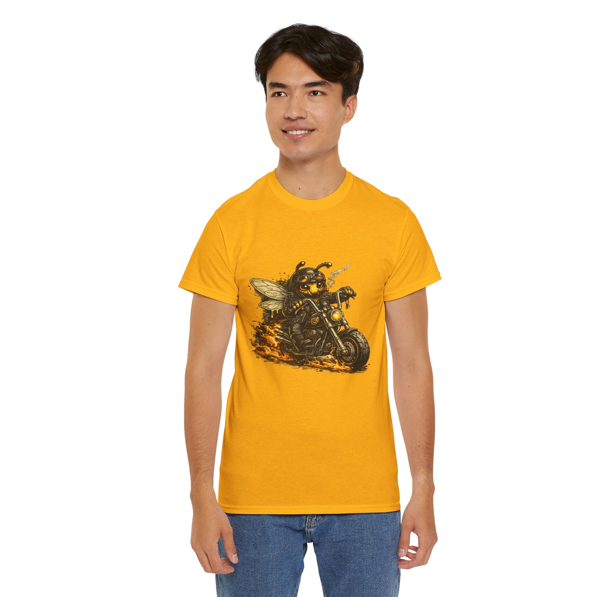 Biker Bee T Shirt – Funny Motorcycle Bee Graphic Tee for Biker & Bee Lovers