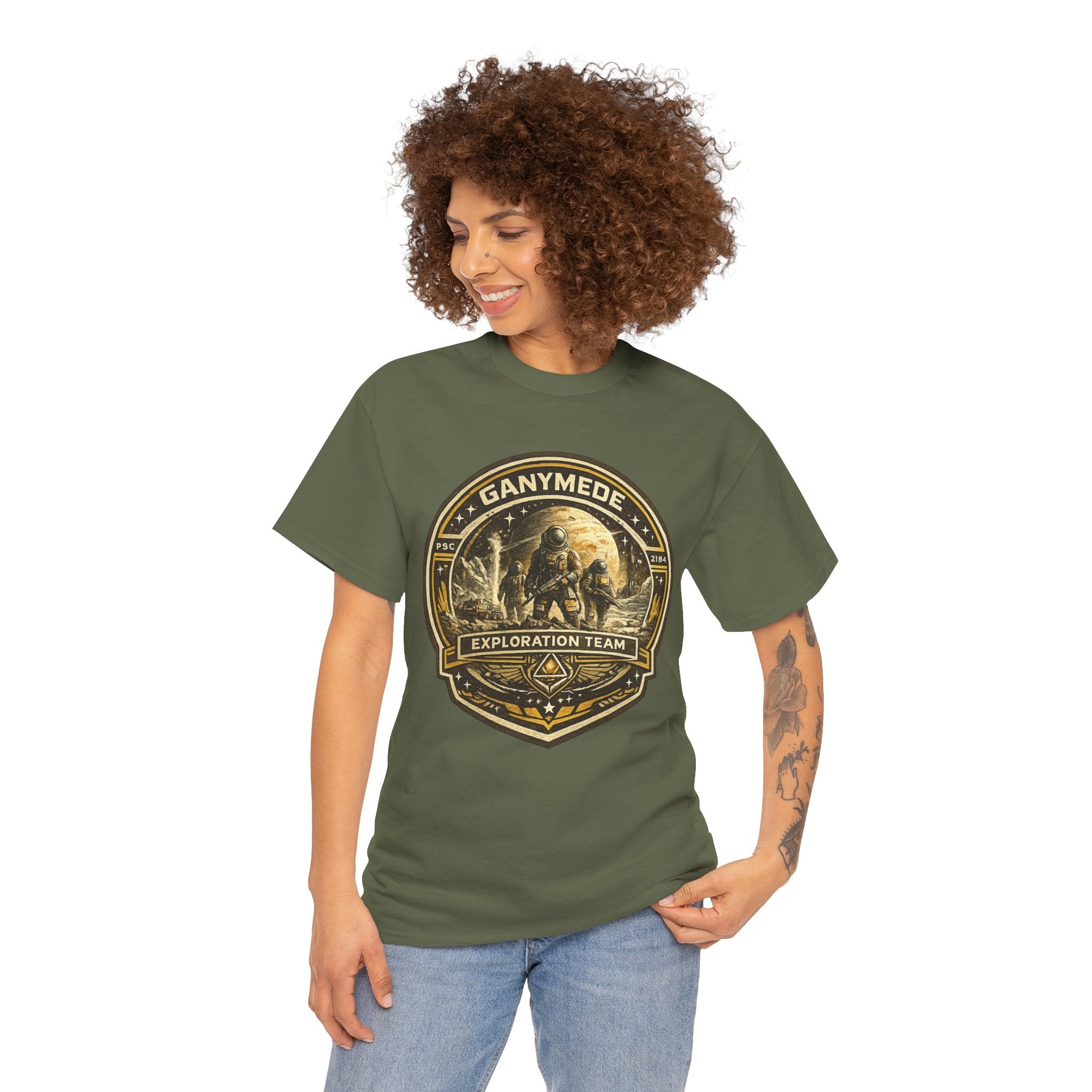 Ganymede Exploration Team T Shirt – Retro Sci Fi Space Mission Graphic Tee