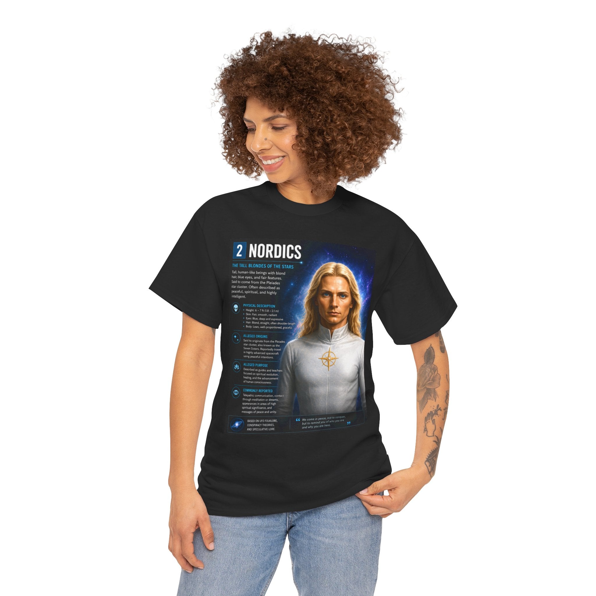 Nordic Alien T-Shirt – Ancient Aliens “Nordics” UFO Informational Graphic Tee