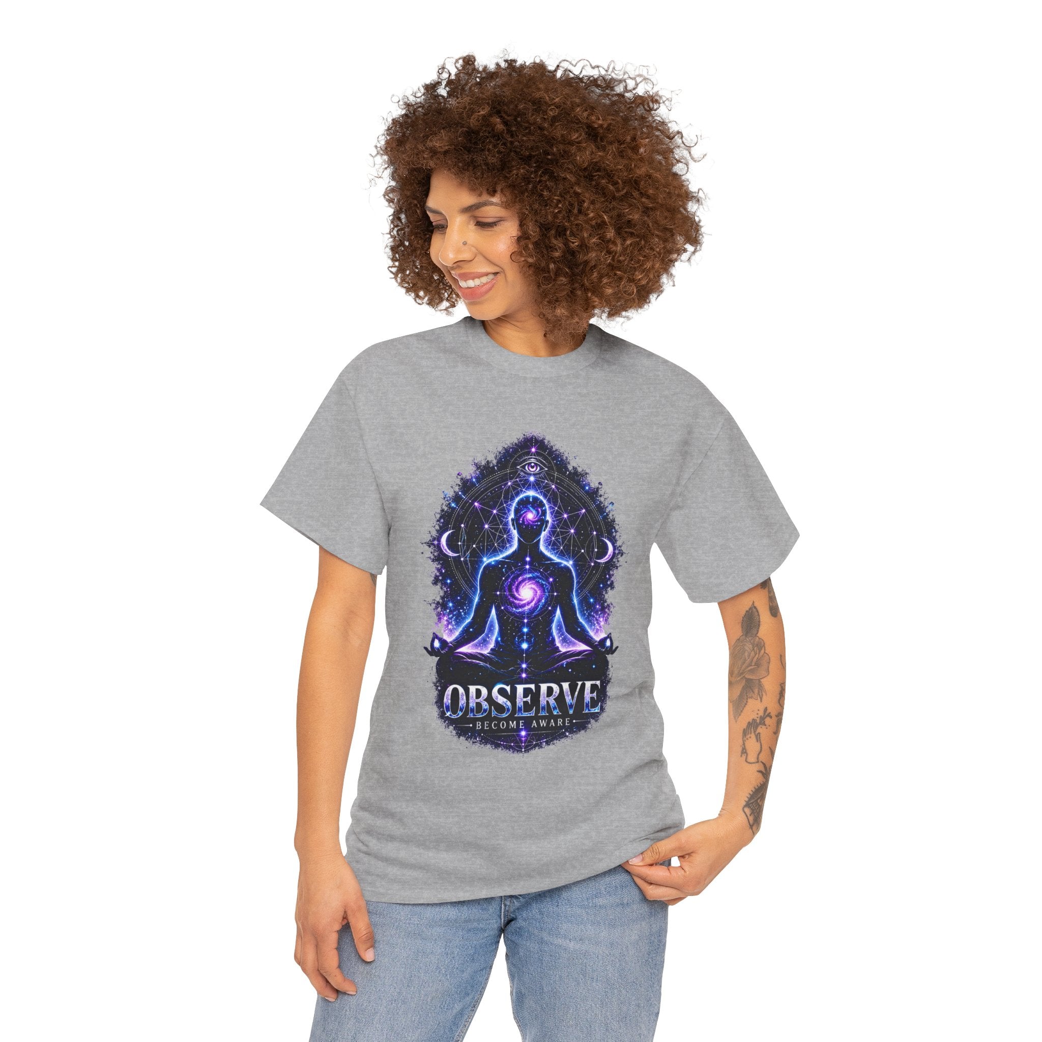 Observe Meditation T Shirt – Third Eye Chakra Spiritual Yoga Graphic Tee