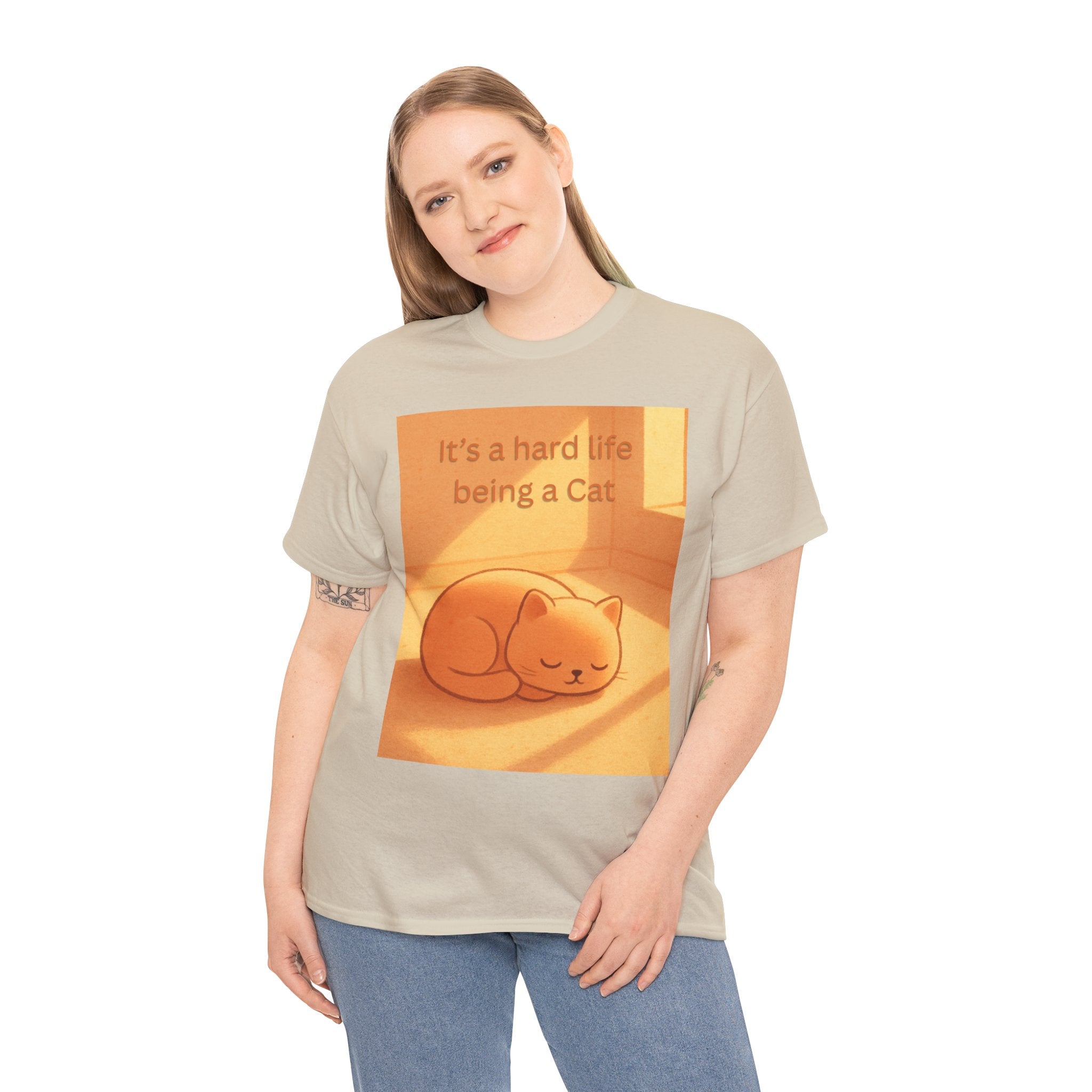 Funny Sleeping Cat T Shirt – It’s a Hard Life Being a Cat Cozy Cat Graphic Tee