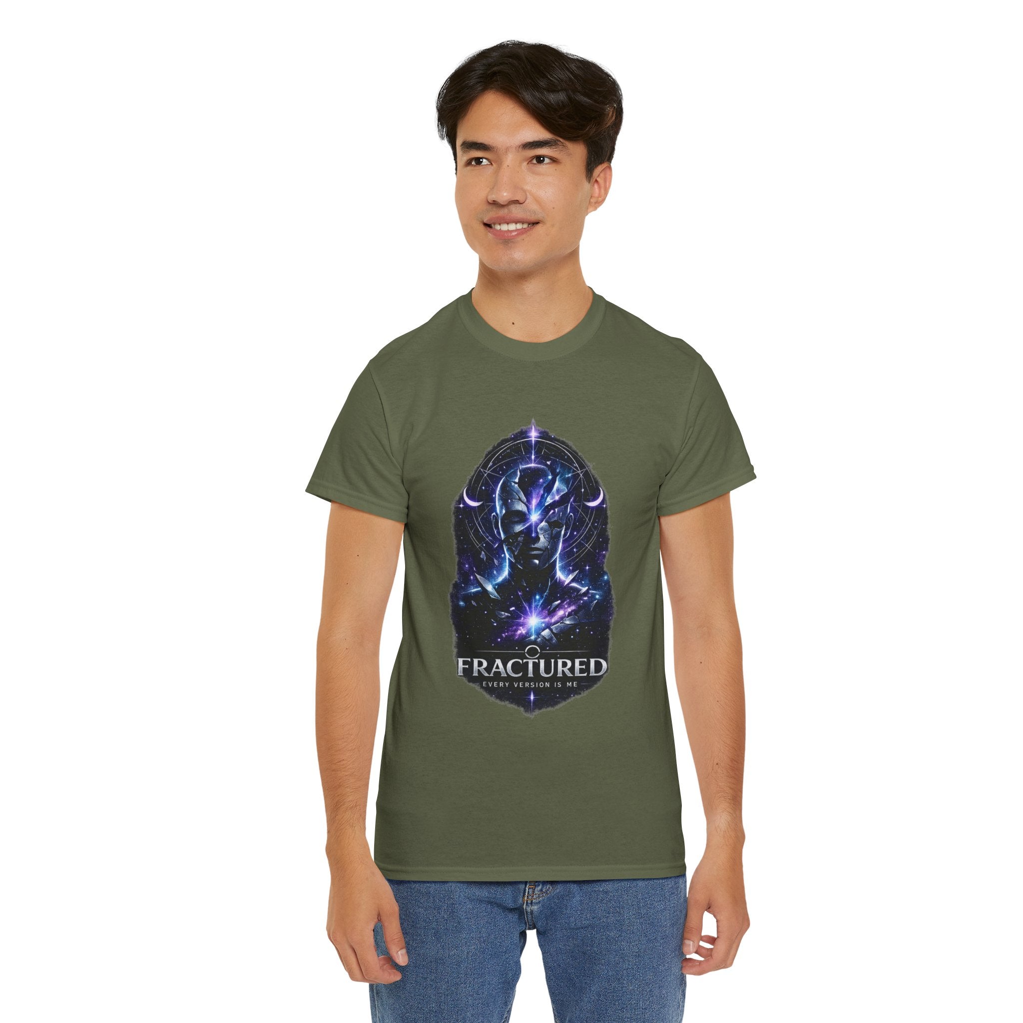 Fractured Cosmic Meditation Shirt – Dark Spiritual Galaxy Graphic T Shirt