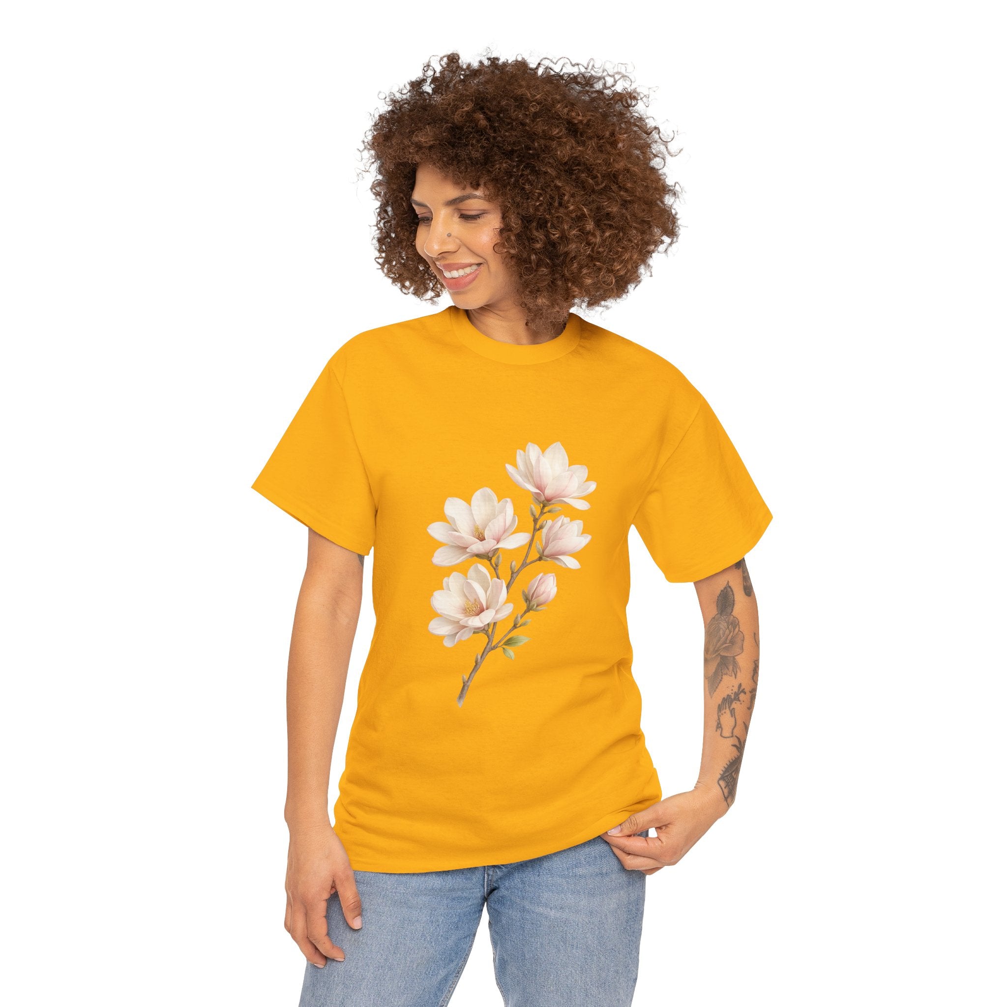 Magnolia Blossom Floral T Shirt – Vintage Botanical Flower Graphic Tee for Nature Lovers