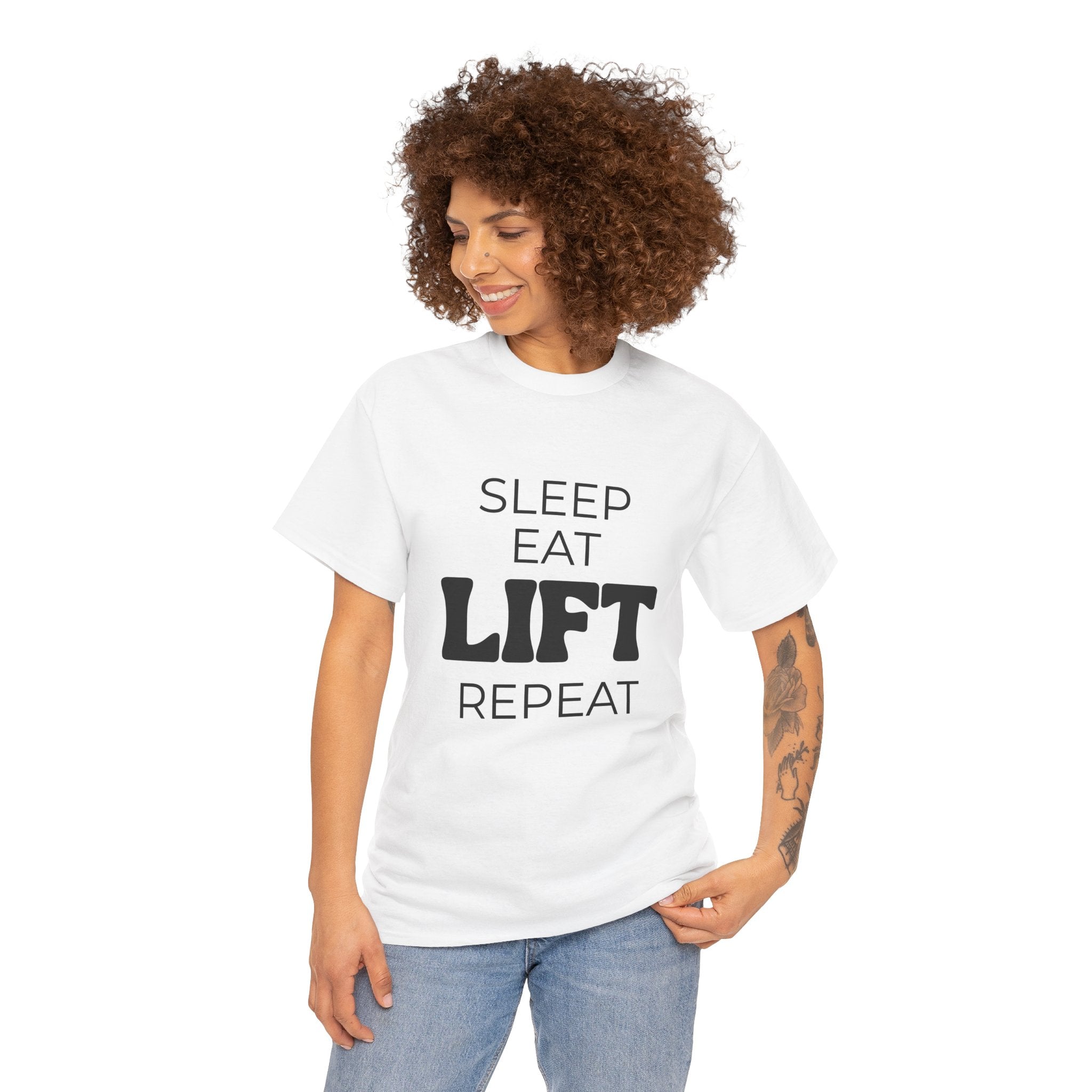 Sleep Eat Lift Repeat T-Shirt | Powerlifting Gym Shirt | Weightlifting Gift for Men and Women