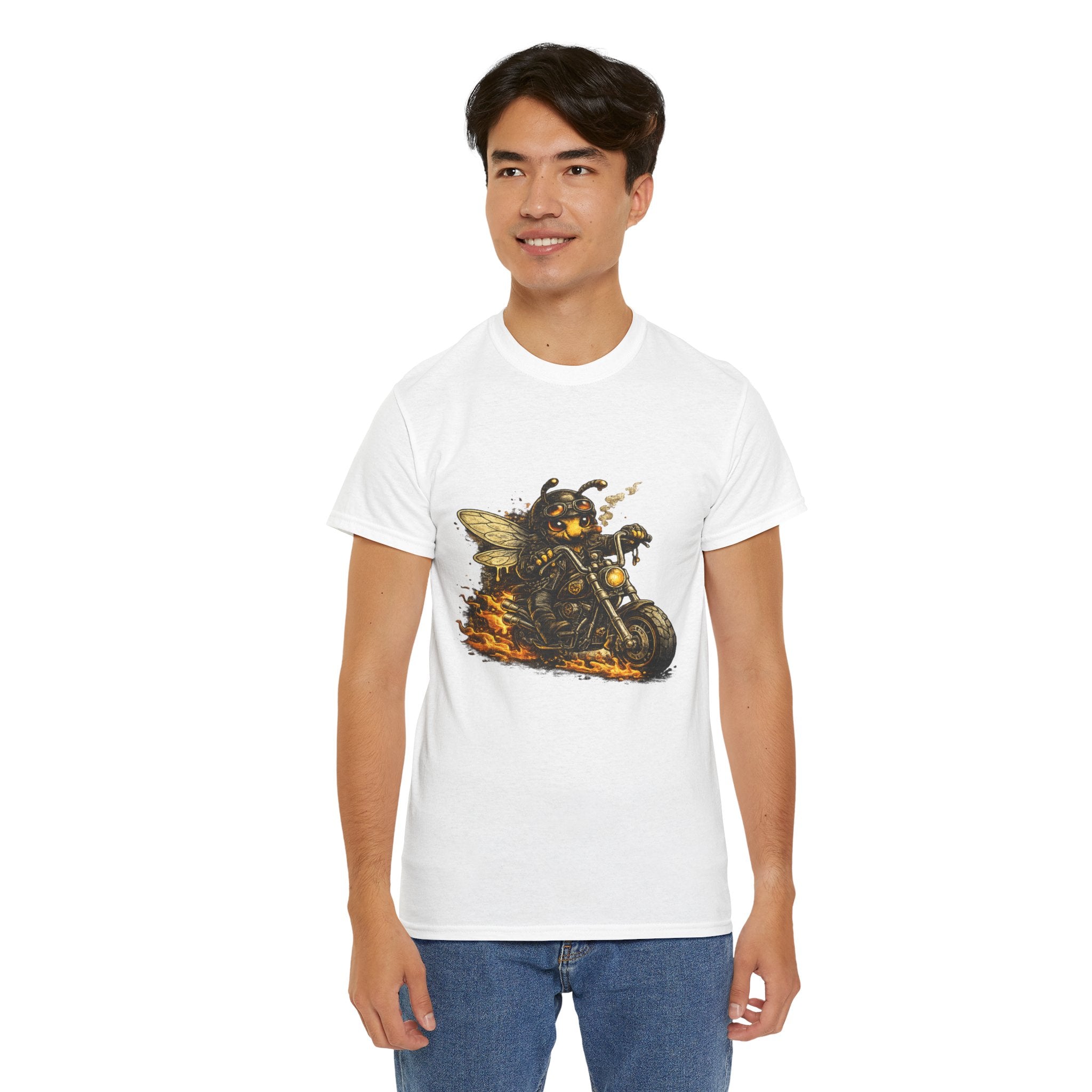 Biker Bee T Shirt – Funny Motorcycle Bee Graphic Tee for Biker & Bee Lovers