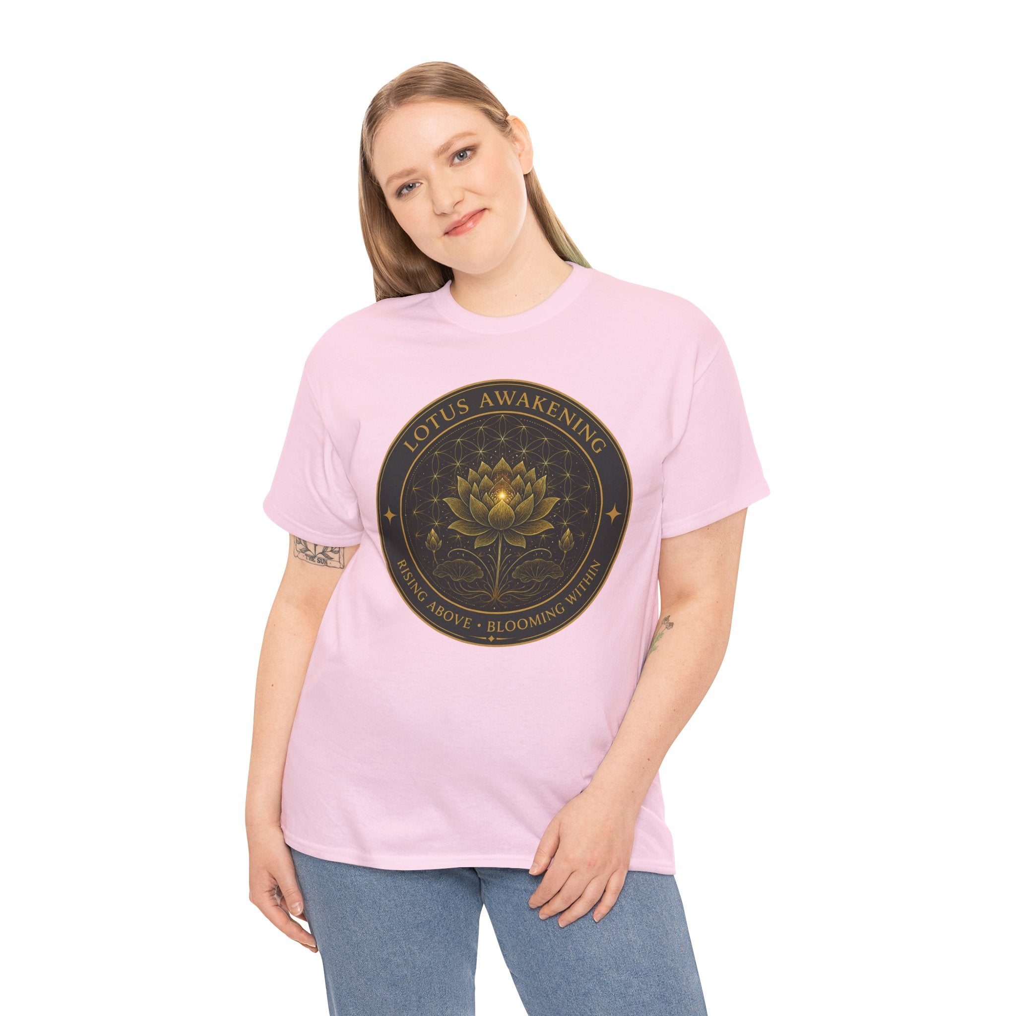 Lotus Awakening T-Shirt – Sacred Geometry Flower of Life Graphic Tee