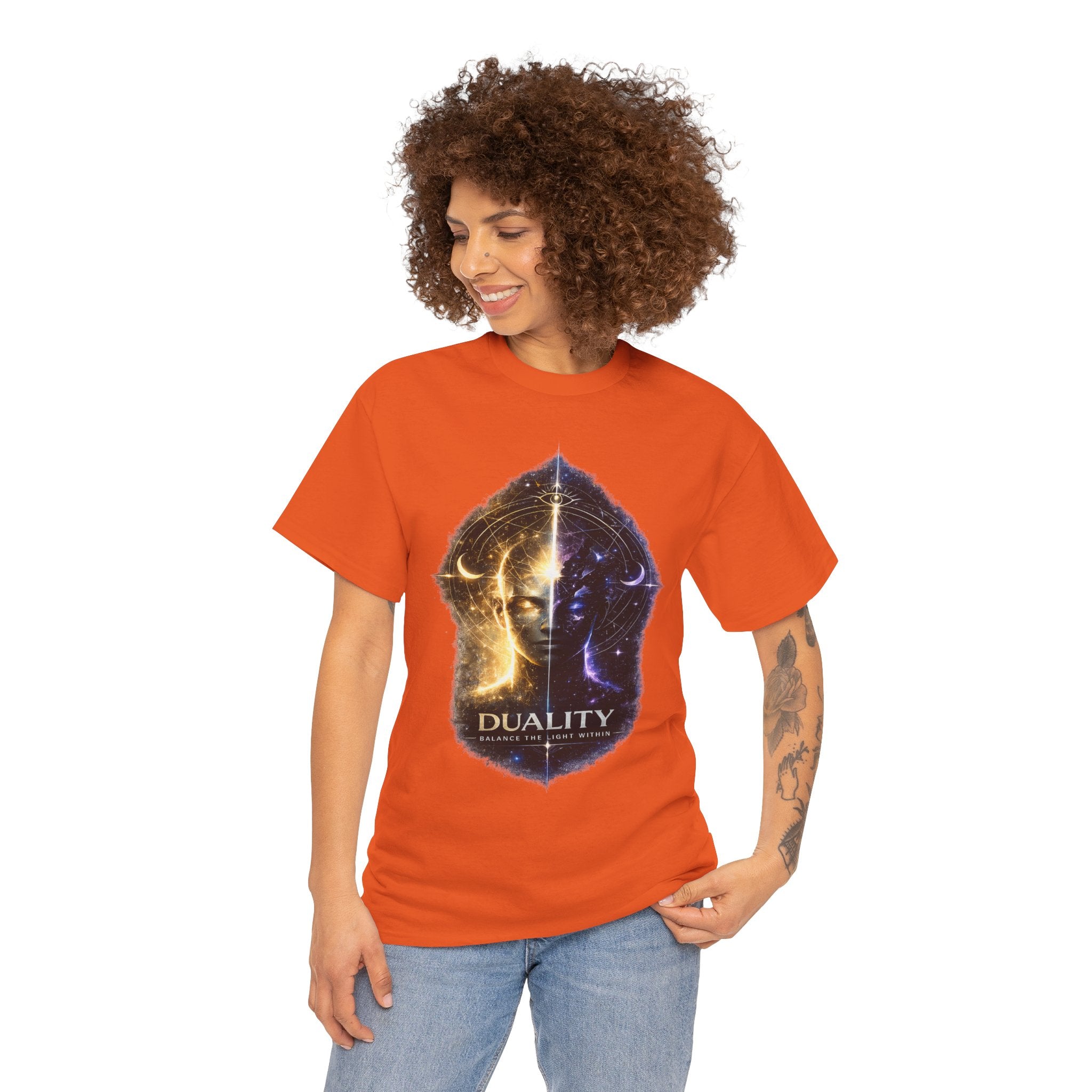 Duality Balance The Light Within T Shirt – Spiritual Meditation Cosmic Graphic Tee