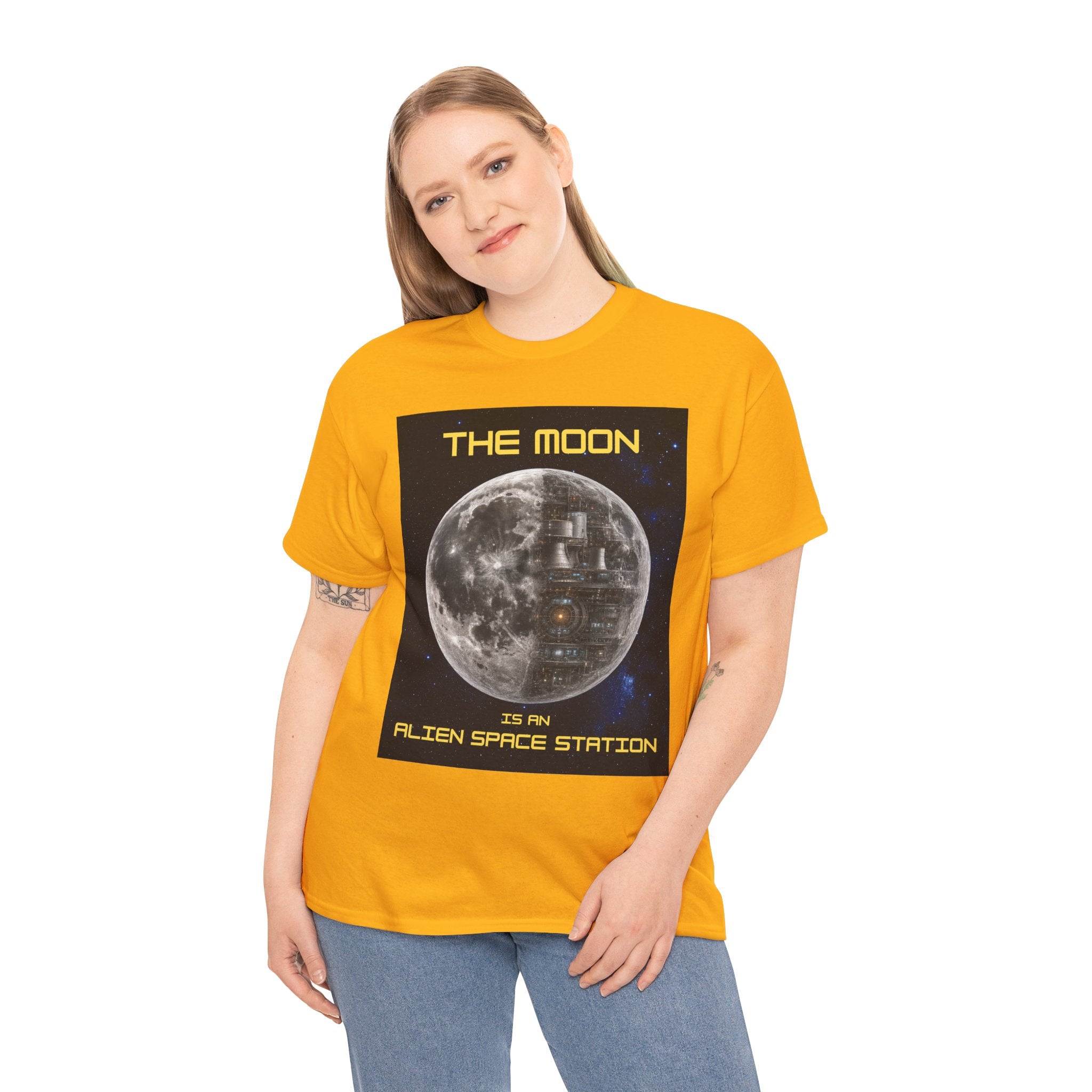 The Moon Is an Alien Space Station T-Shirt – UFO Conspiracy Space Graphic Tee
