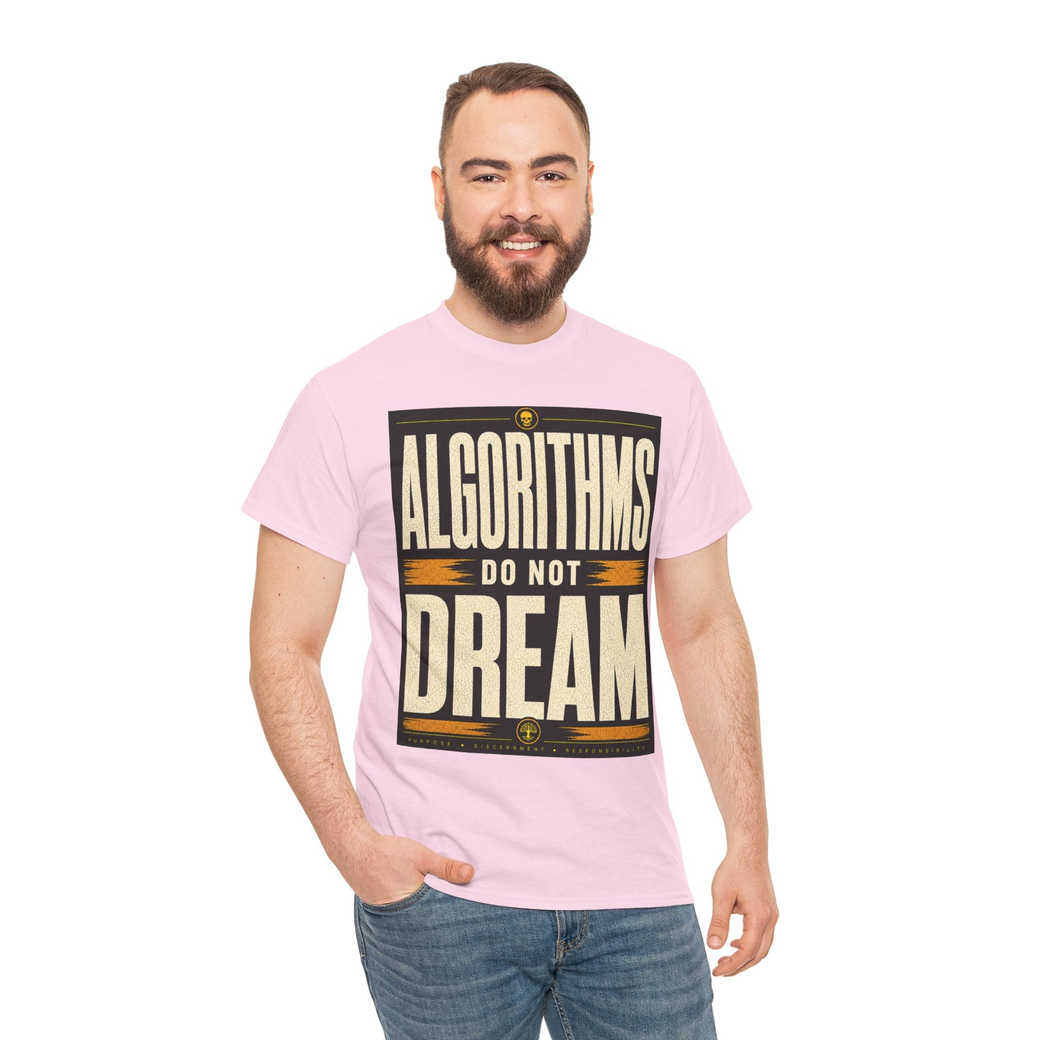 Algorithms Do Not Dream T Shirt – Retro AI Philosophy Graphic Tee