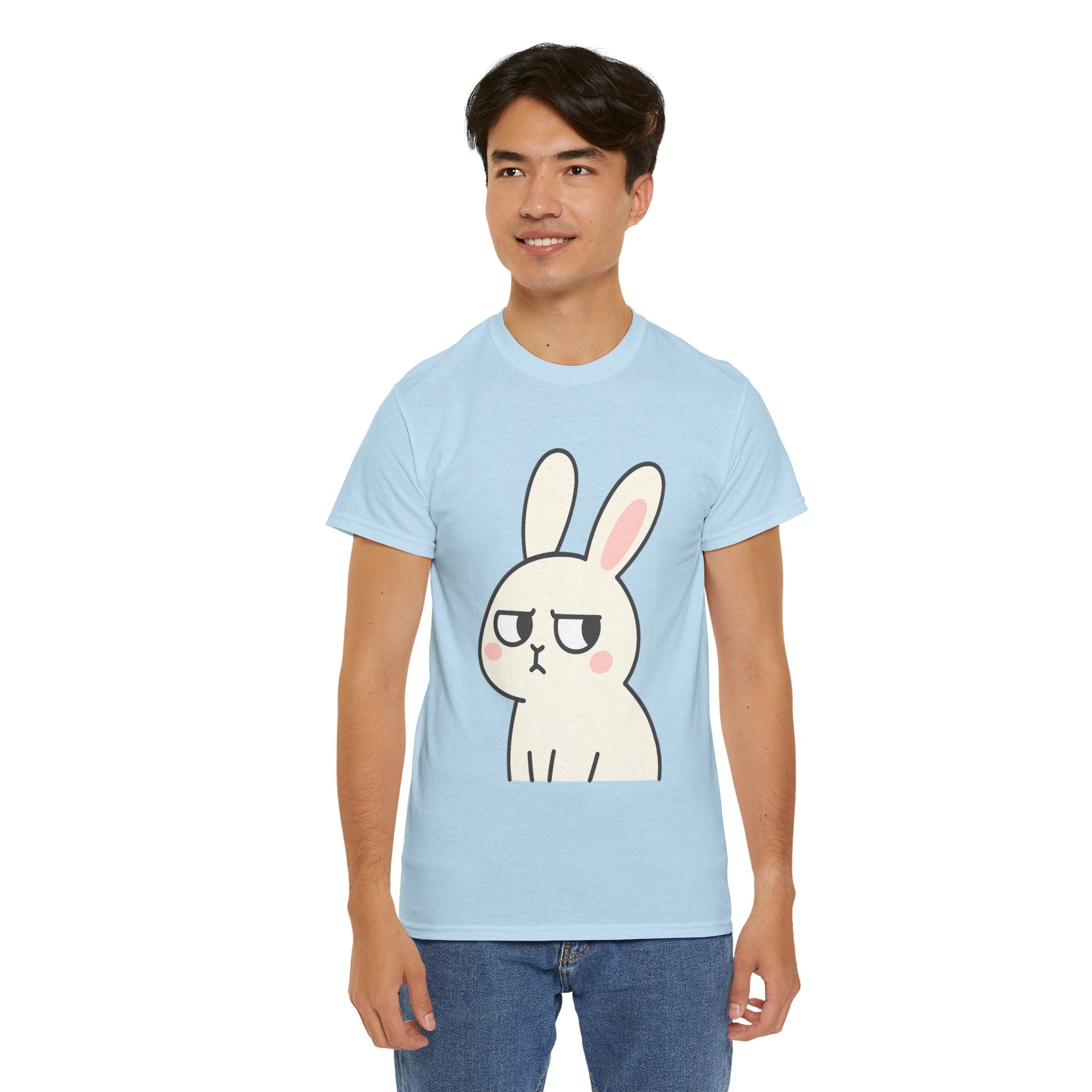 Cute Grumpy Bunny T Shirt – Funny Cartoon Rabbit Graphic Tee