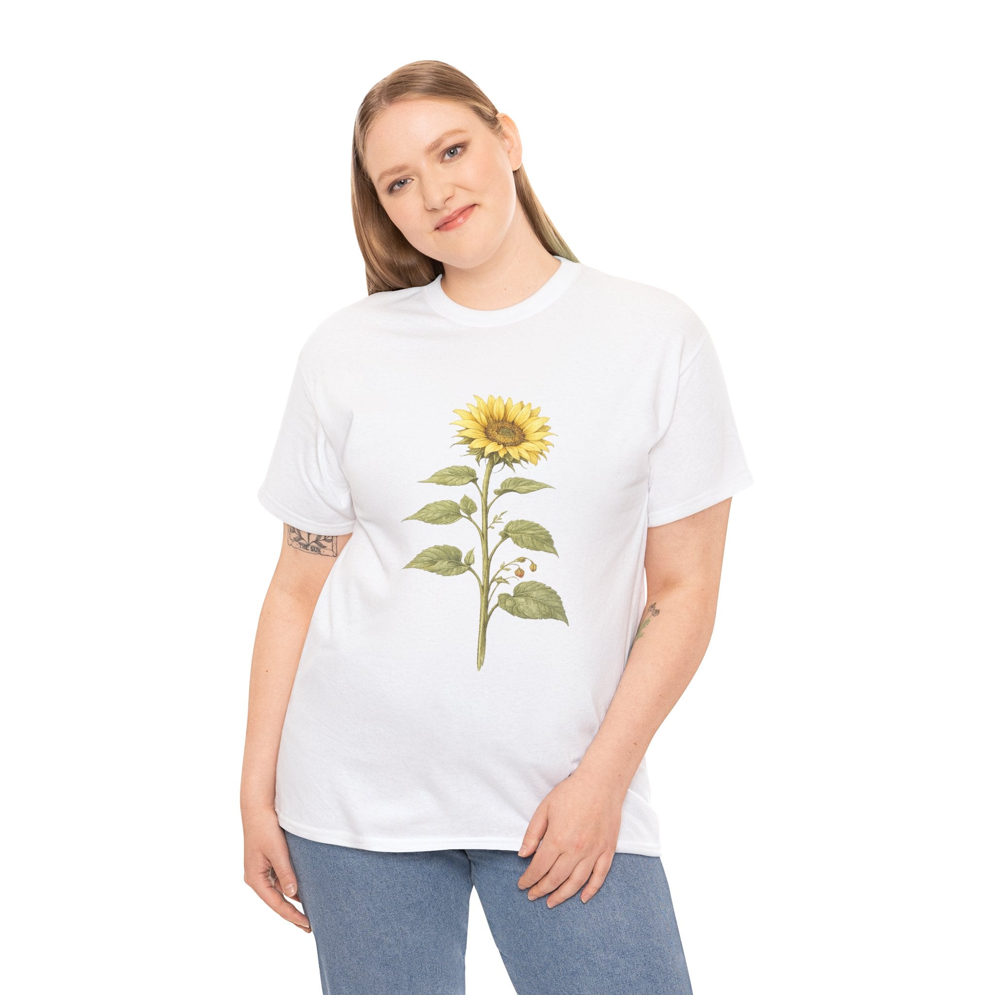 Sunflower Botanical T Shirt – Cottagecore Floral Graphic Tee for Nature Lovers