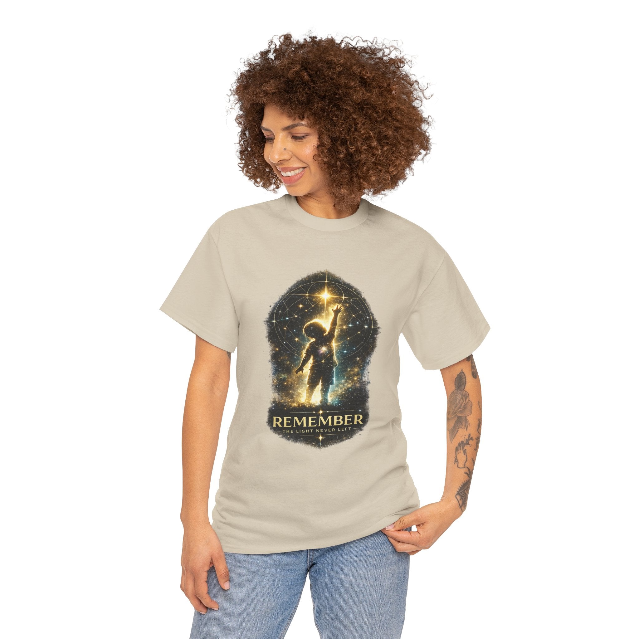 Remember The Light Never Left Shirt – Celestial Spiritual Awareness Graphic Tee