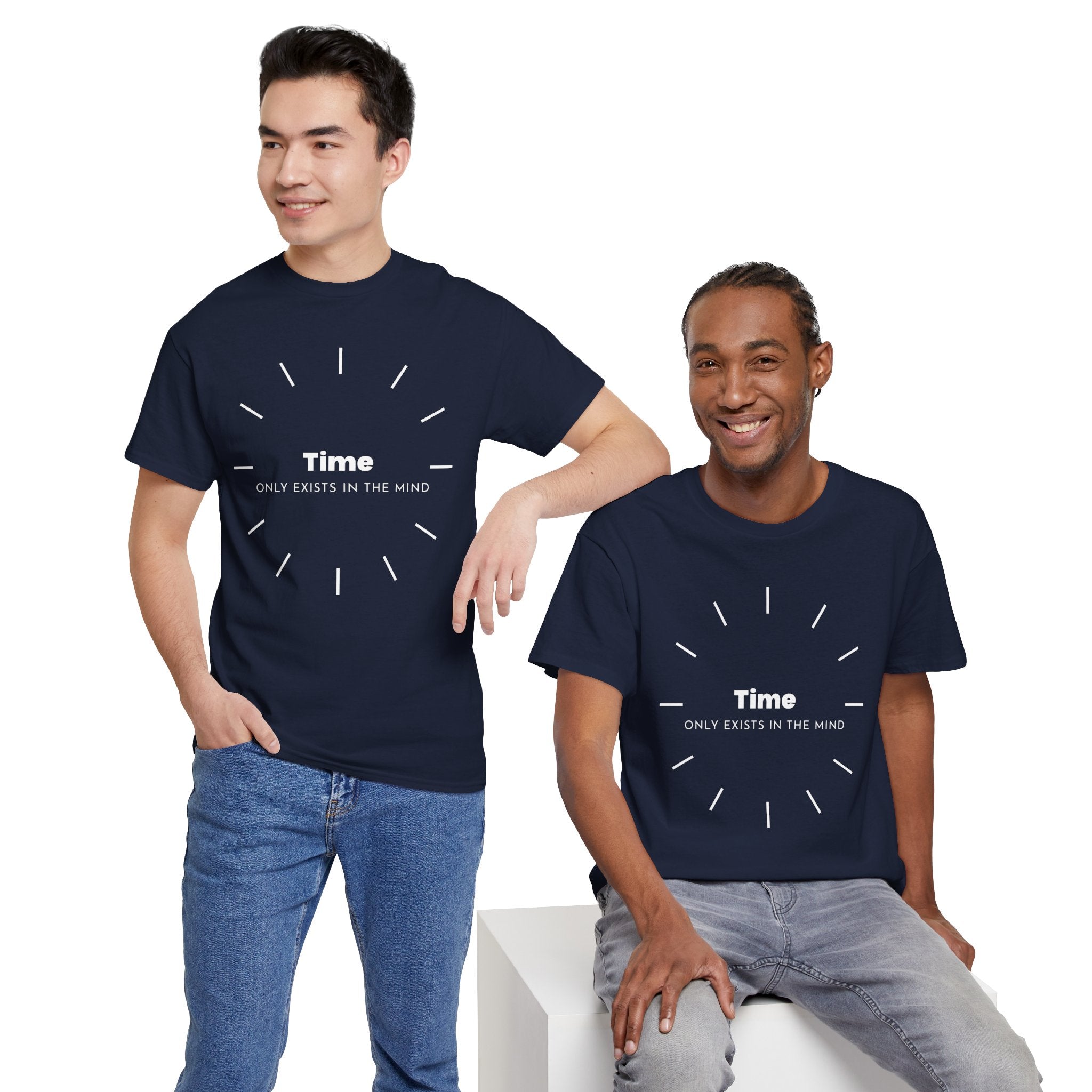 Time Only Exists In The Mind Philosophical Quote T Shirt – Minimalist Existential Graphic Tee