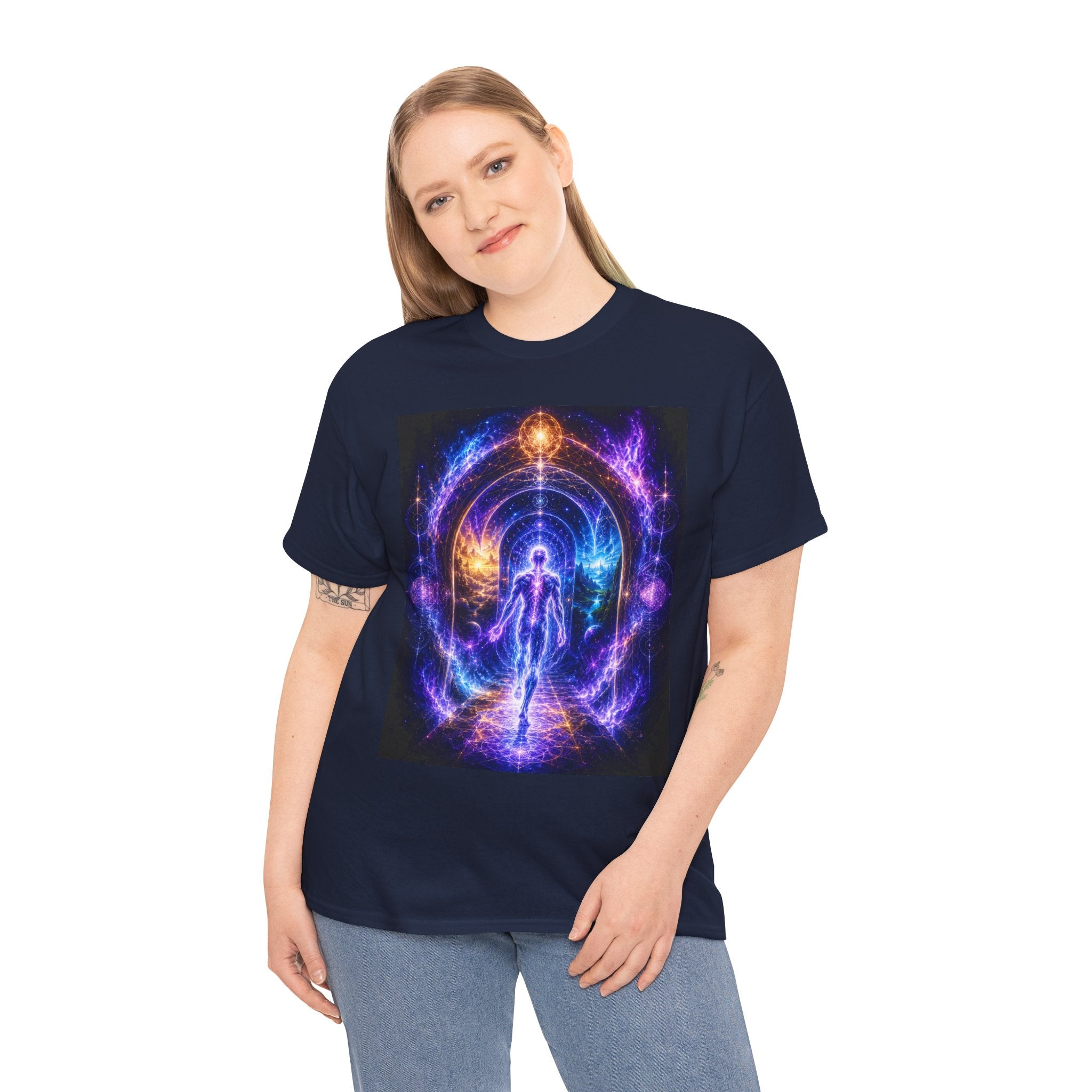 Beyond the Veil Cosmic Energy Shirt – Spiritual Ascension & Aura Graphic Tee