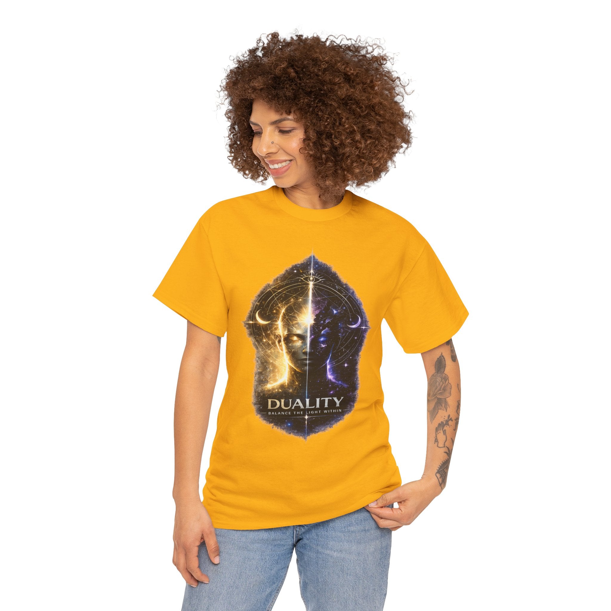 Duality Balance The Light Within T Shirt – Spiritual Meditation Cosmic Graphic Tee
