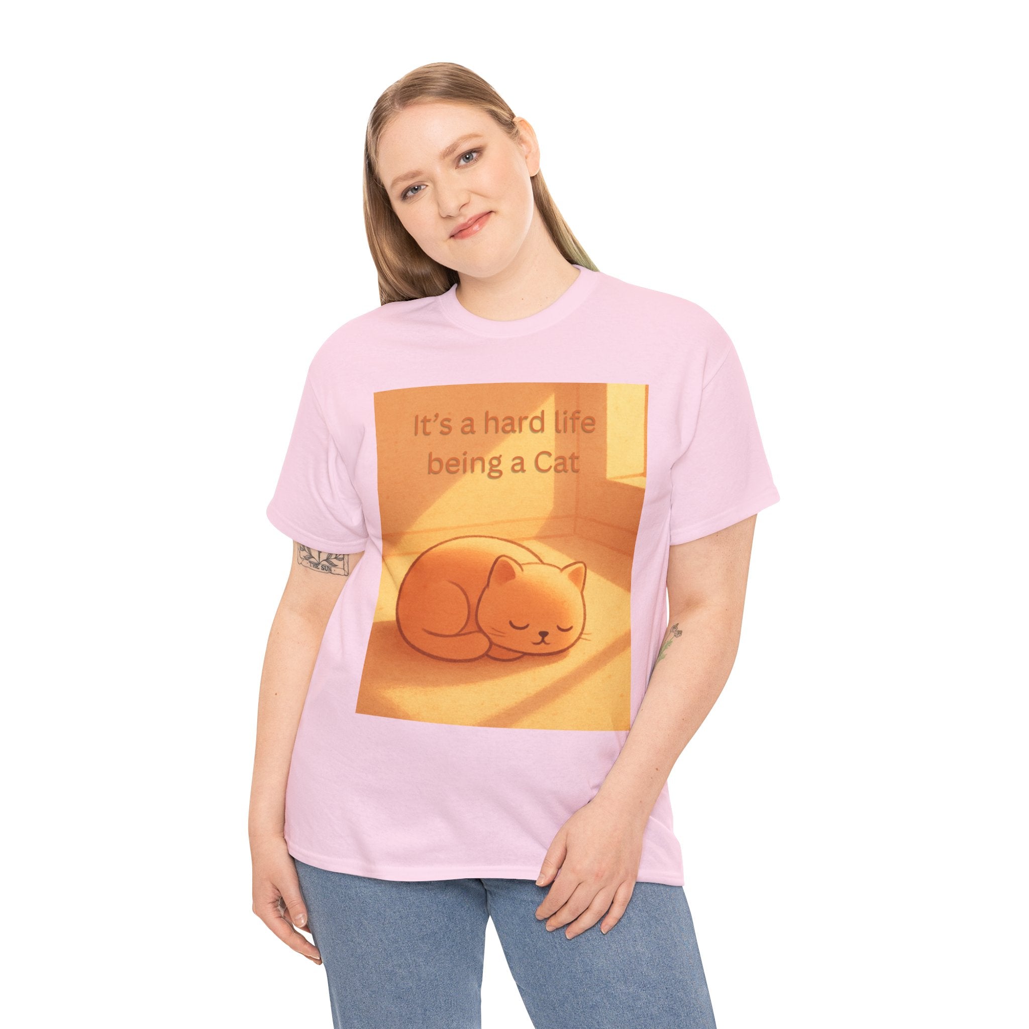 Funny Sleeping Cat T Shirt – It’s a Hard Life Being a Cat Cozy Cat Graphic Tee