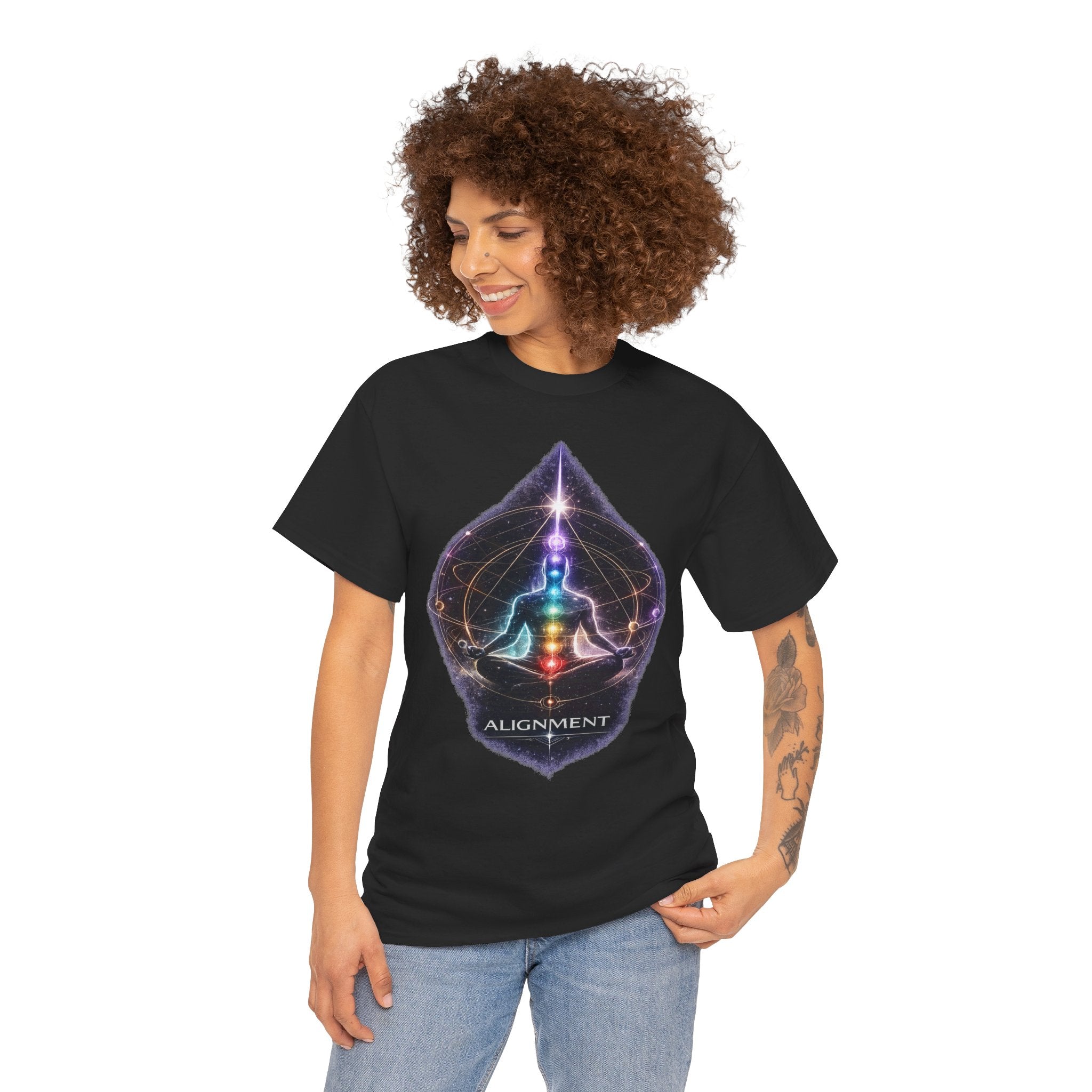 Alignment Chakra Meditation T Shirt – Spiritual Energy Yoga Graphic Tee