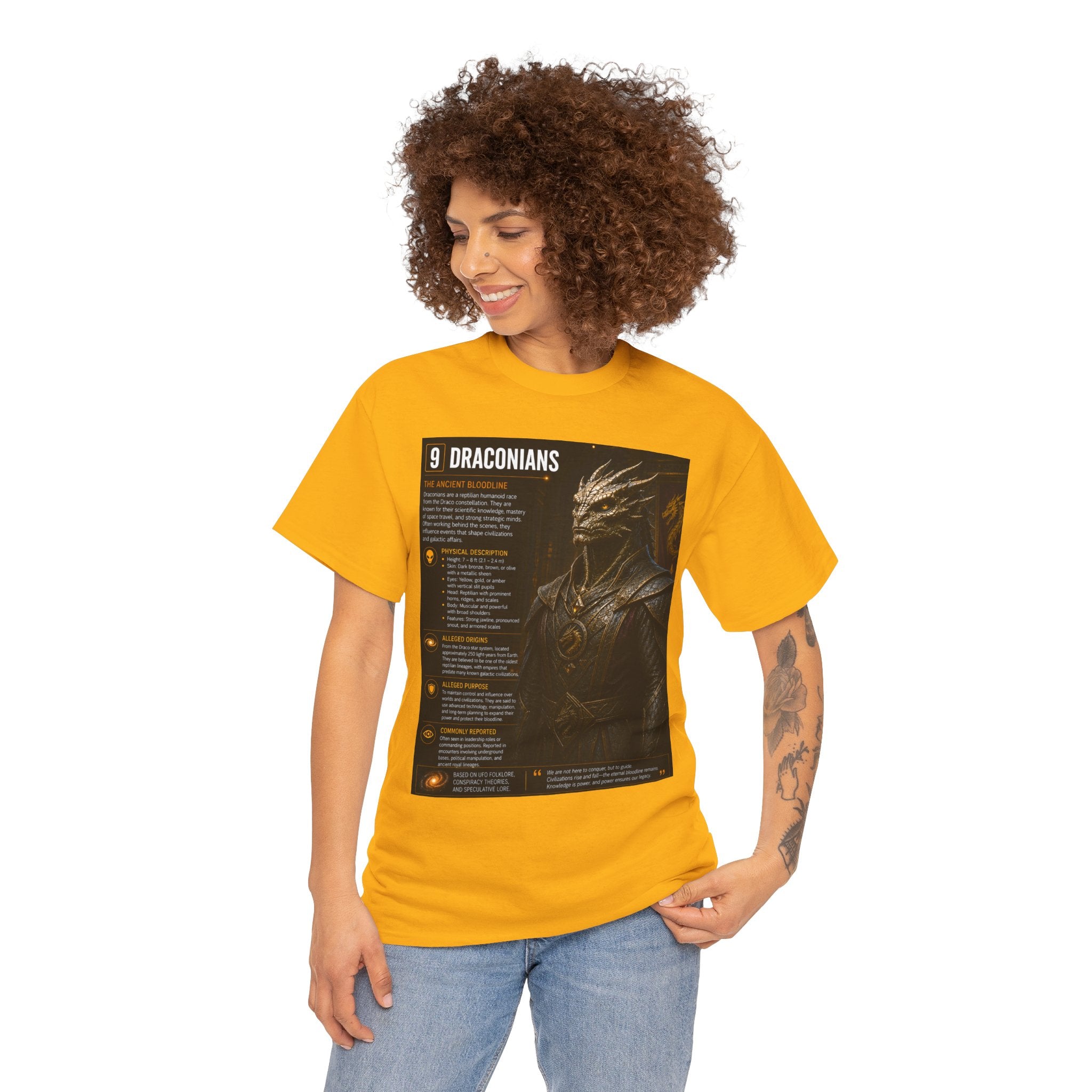 Draconian Alien Species Guide Shirt – Ancient Reptilian Extraterrestrial Graphic Tee
