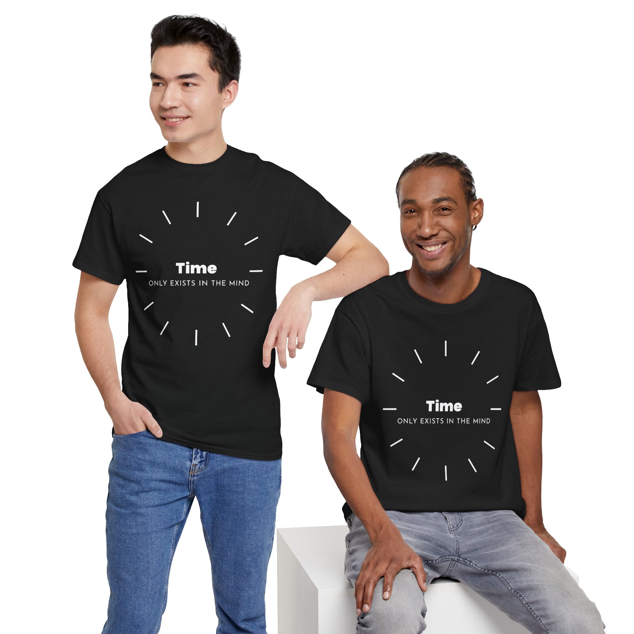 Time Only Exists In The Mind Philosophical Quote T Shirt – Minimalist Existential Graphic Tee