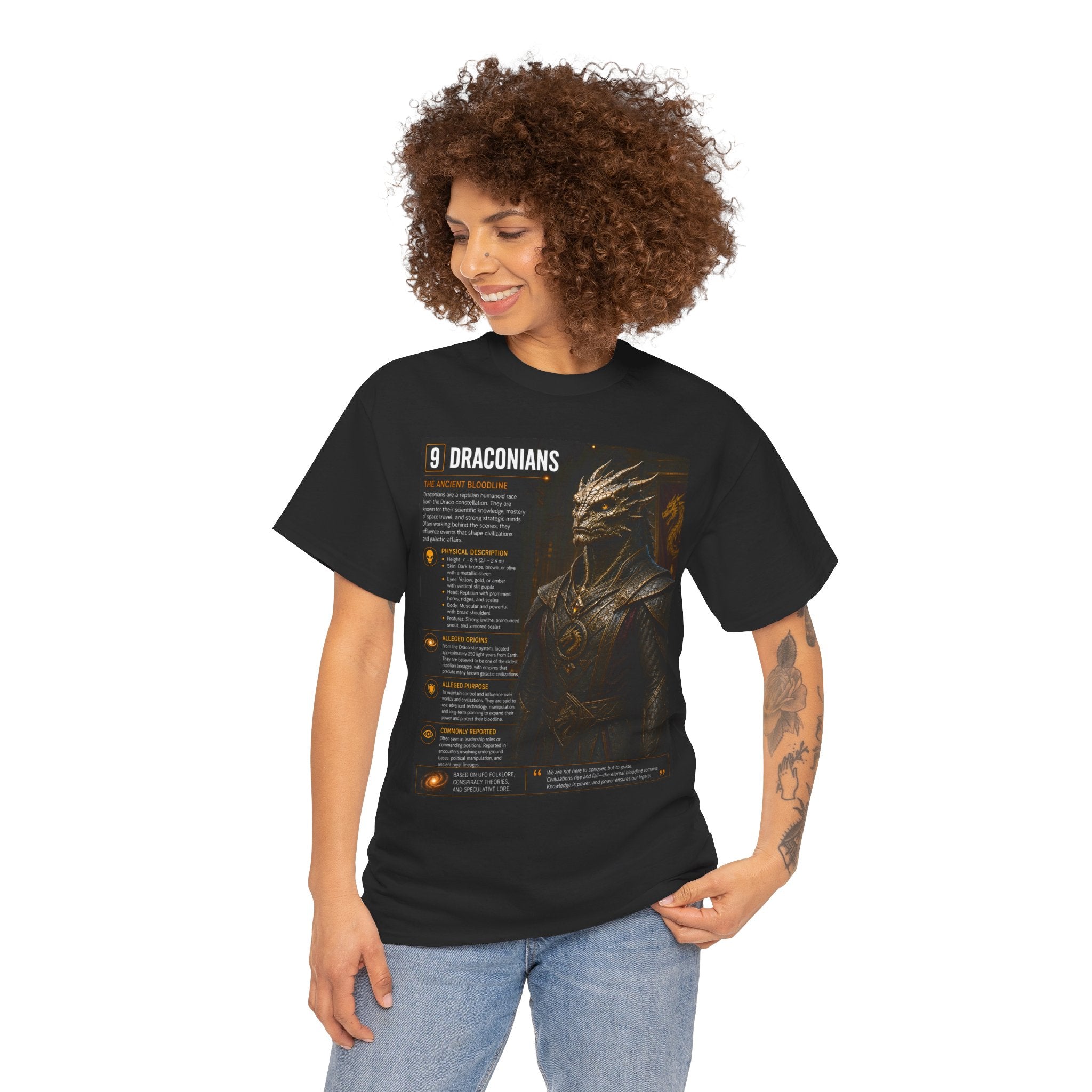 Draconian Alien Species Guide Shirt – Ancient Reptilian Extraterrestrial Graphic Tee