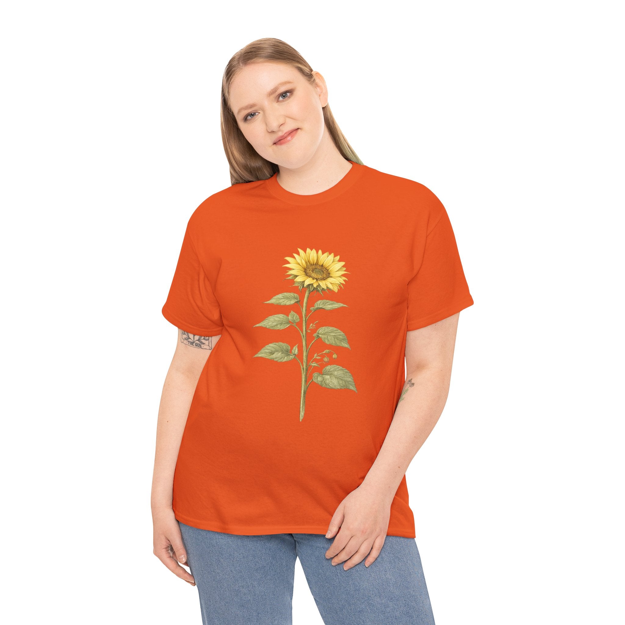 Sunflower Botanical T Shirt – Cottagecore Floral Graphic Tee for Nature Lovers