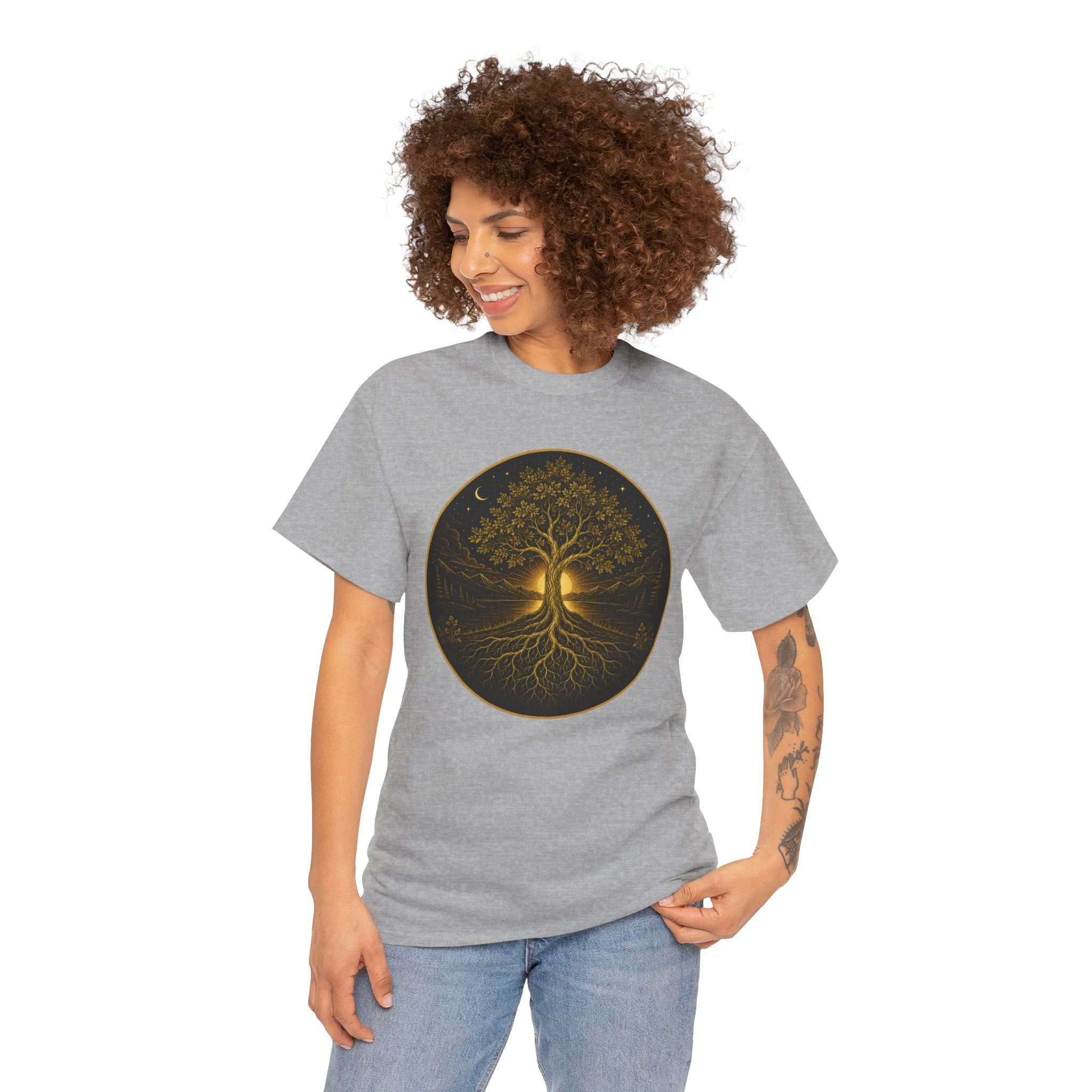 Rooted in Strength Tree of Life Illustrated T-Shirt – Sacred Symbol Graphic Tee