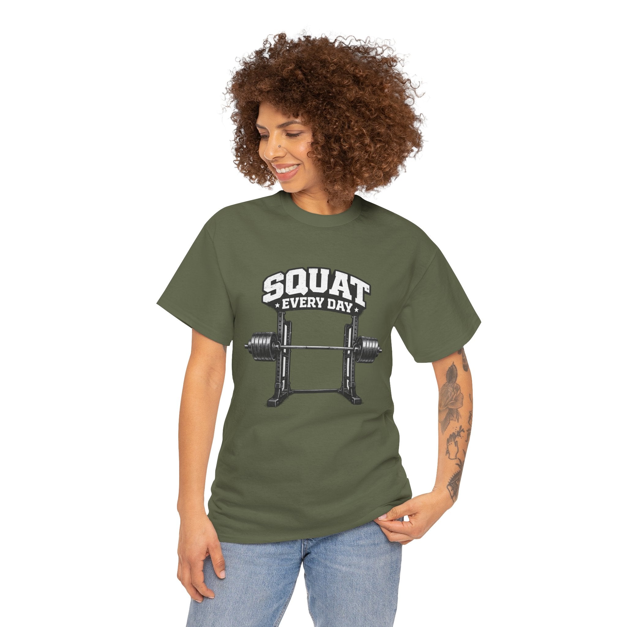Squat Every Day T-Shirt | Powerlifting Squat Rack Shirt | Gym Gift for Women & Men
