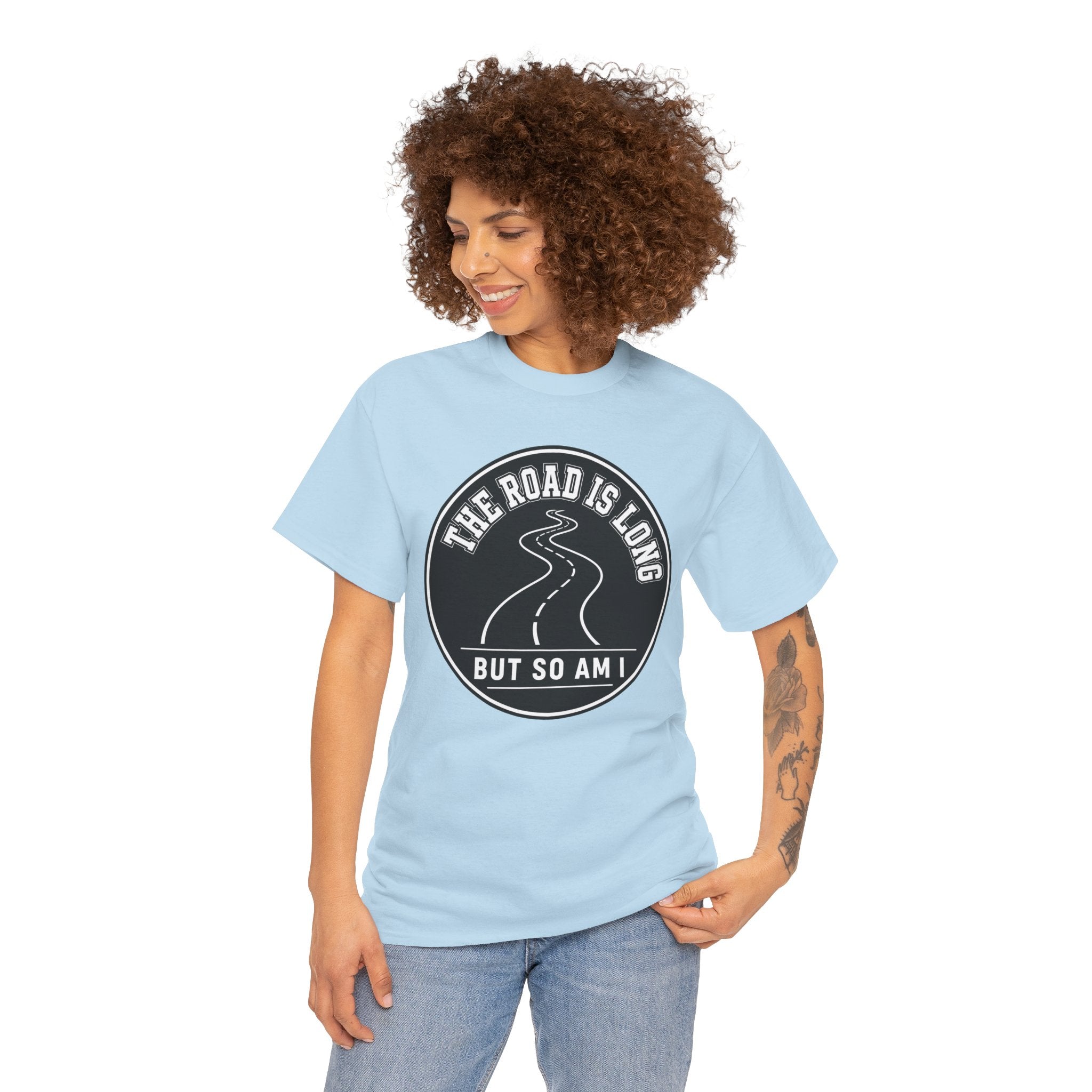The Road Is Long But So Am I T-Shirt – Funny Endurance Running Graphic Tee