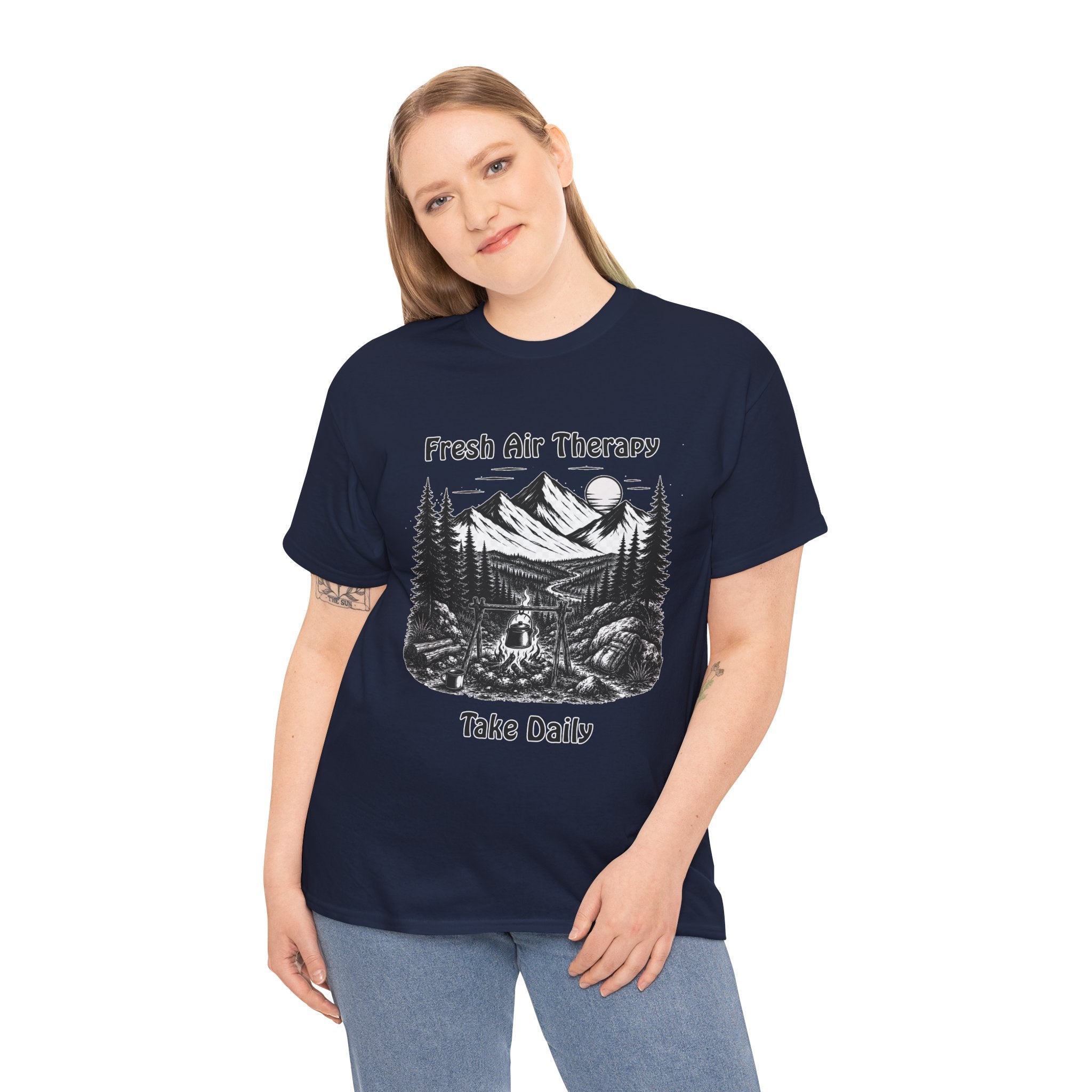 Fresh Air Therapy T Shirt – Outdoor Adventure Camping Hiking Graphic Tee