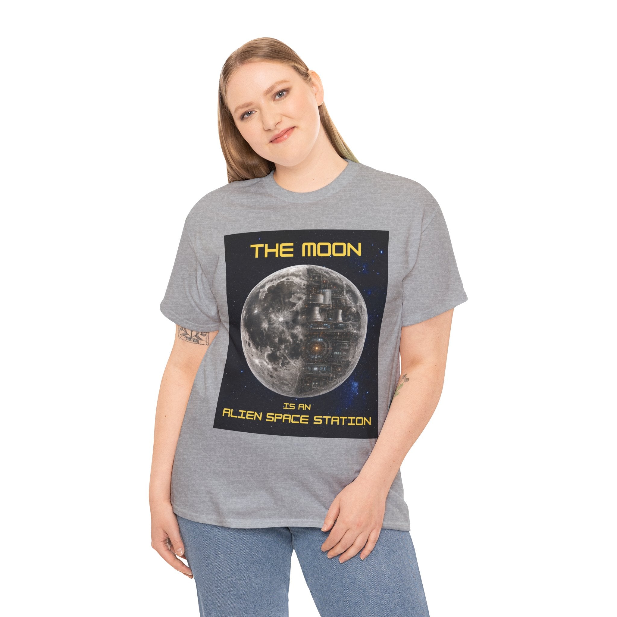 The Moon Is an Alien Space Station T-Shirt – UFO Conspiracy Space Graphic Tee