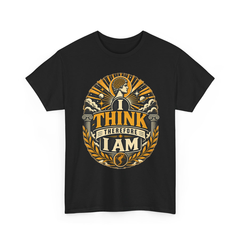 I Think Therefore I Am Classical Philosophy Emblem T-Shirt