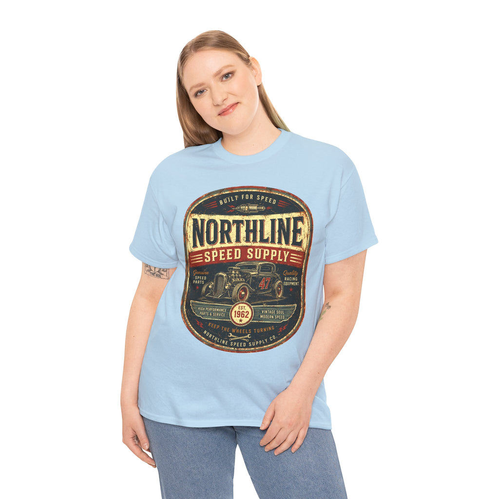 Northline Speed Supply Vintage Racing T-Shirt – Retro Hot Rod Automotive Graphic Tee for Car Enthusiasts
