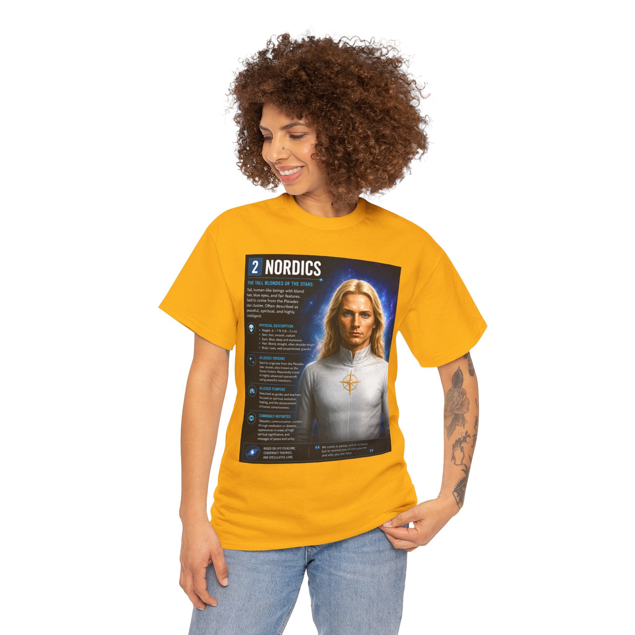 Nordic Alien T-Shirt – Ancient Aliens “Nordics” UFO Informational Graphic Tee